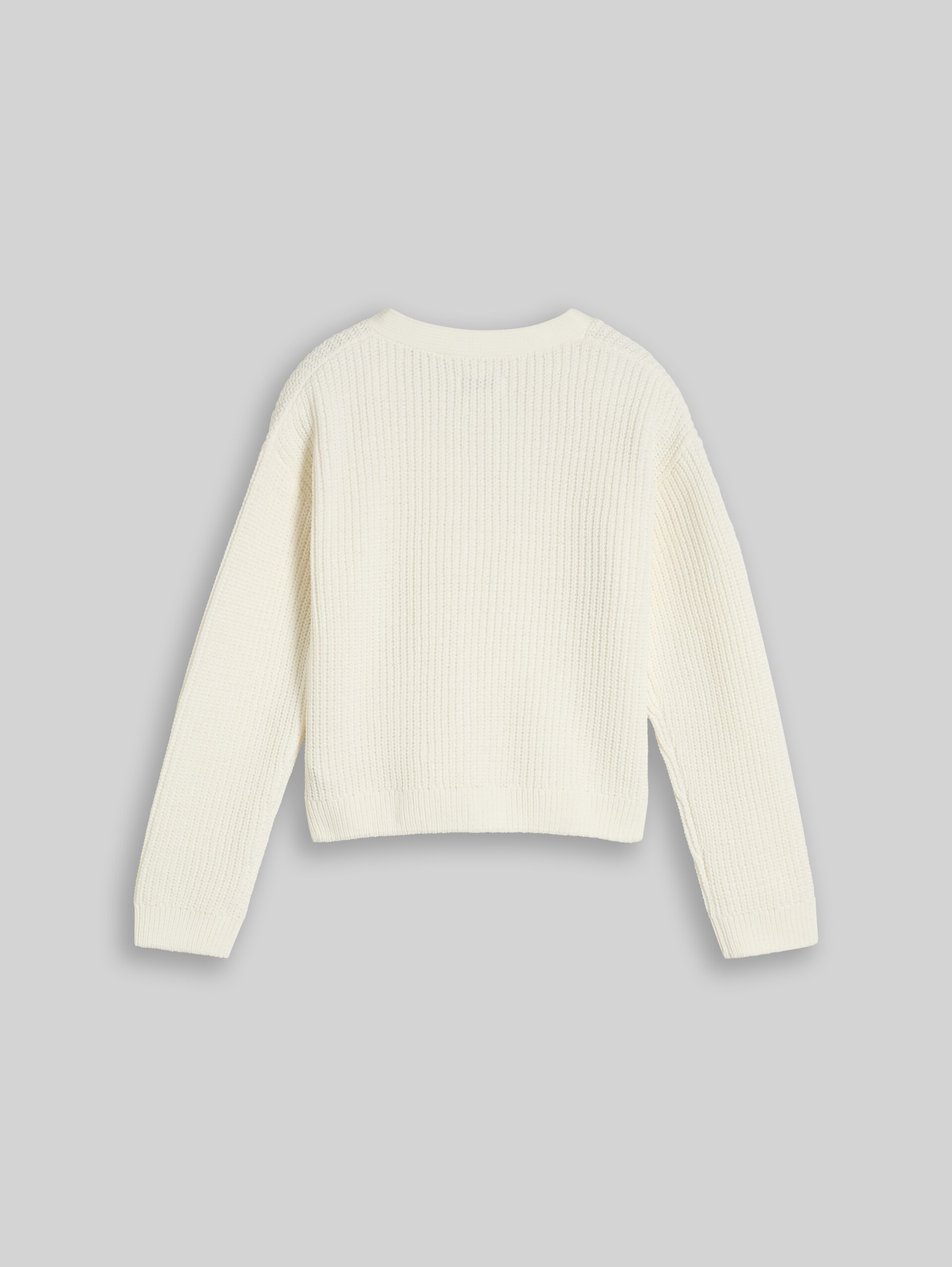 Cropped Cardigan mit V-Ausschnitt - Wool White