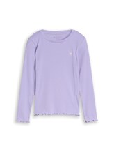 Nicht ausgewählt, Langarmshirt mit Rippstruktur von Tom Tailor, lila