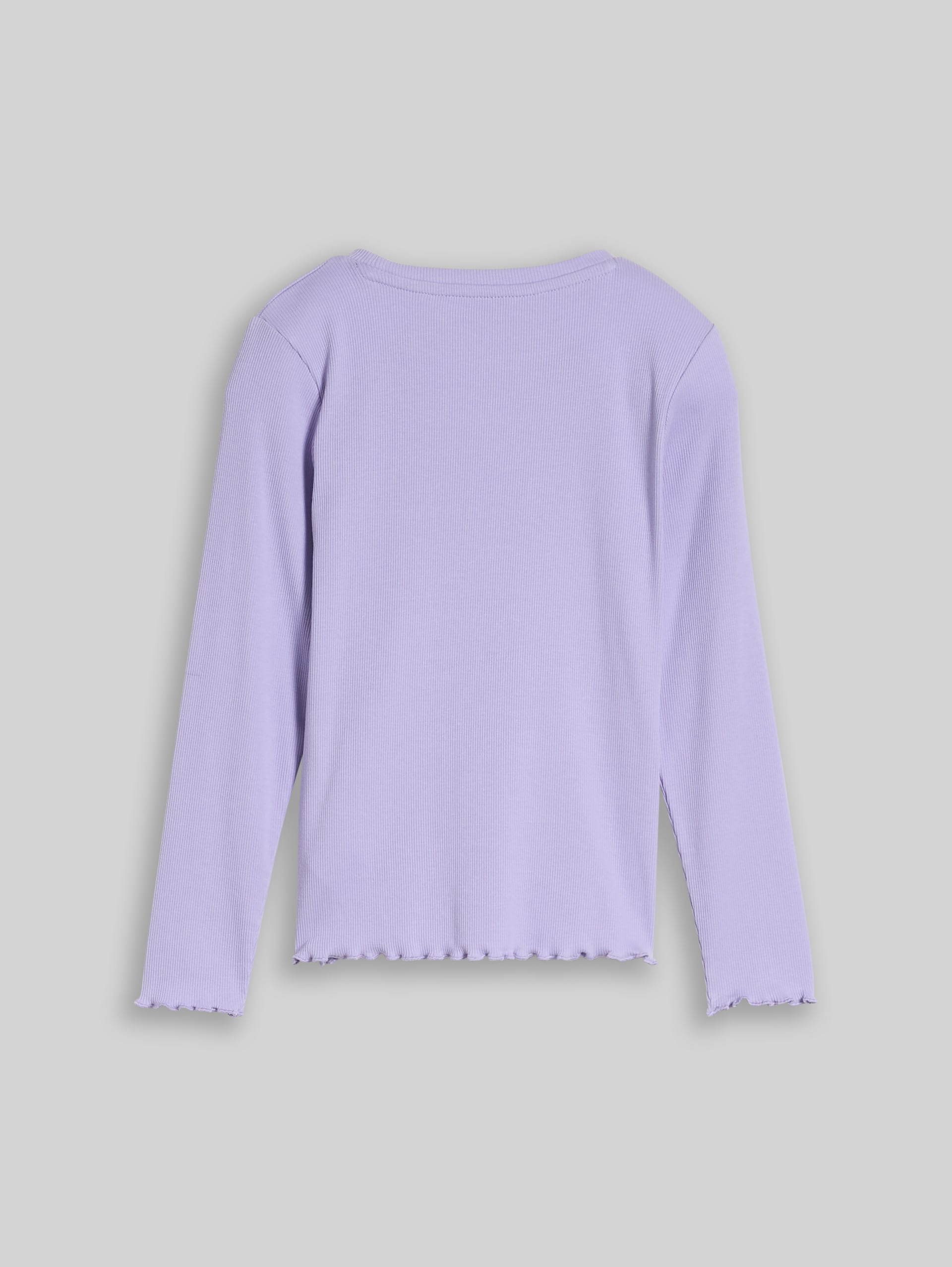 Langarmshirt mit Rippstruktur - sweet purple