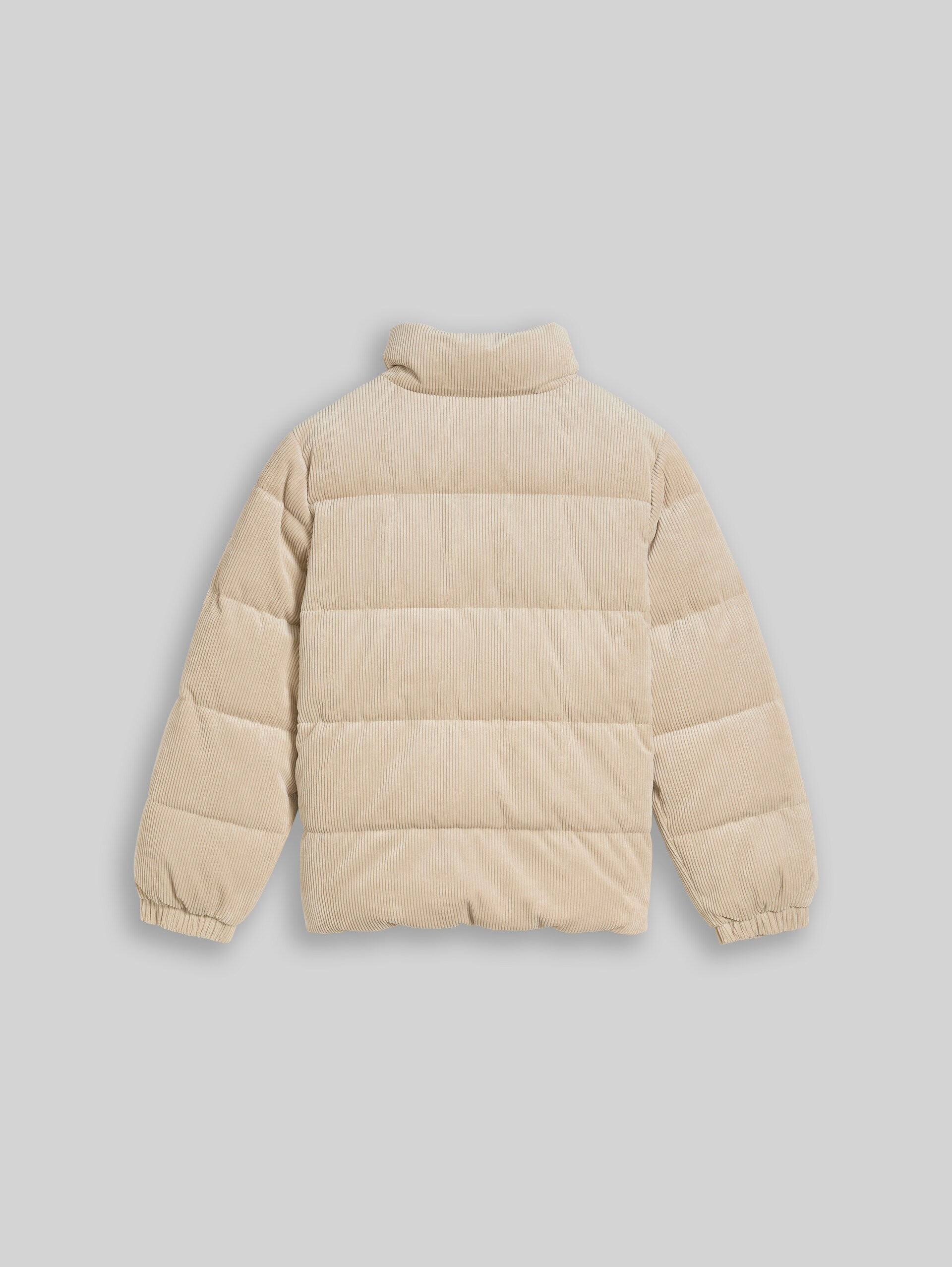 Veste matelassée en velours côtelé avec col montant - Cashew Beige