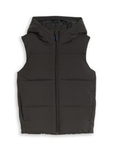 Geselecteerd, Puffer-vest met capuchon door Tom Tailor, zwart