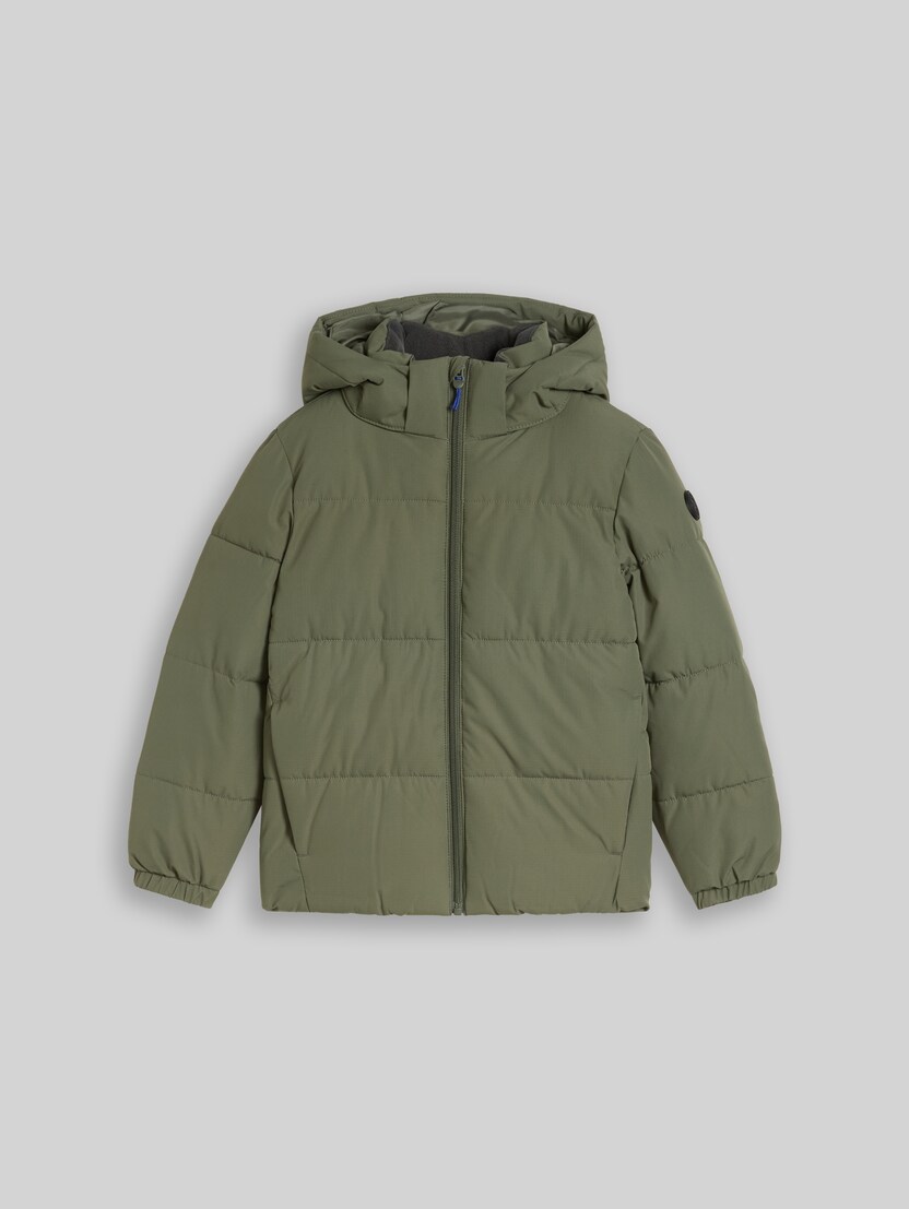 Puffer-Jacke mit abnehmbarer Kapuze von Mini Boys, urban olive green