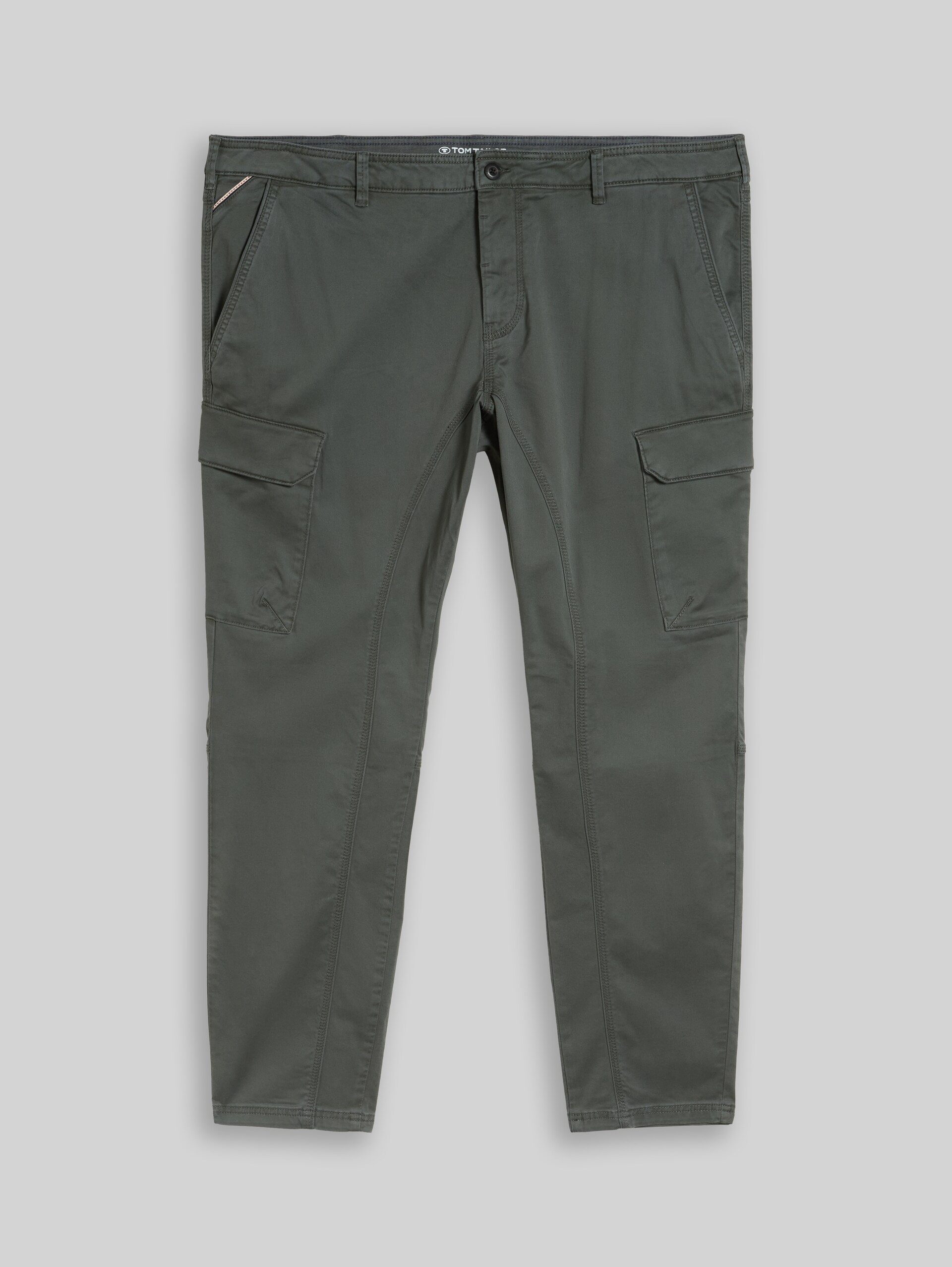 Plus Size - Regular Fit Cargo Hose im Washed-Look - Darkest Olive - Vorder-Produkt-Ansicht