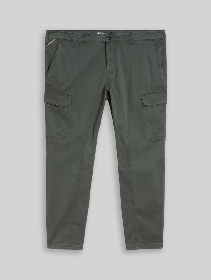 Plus Size - Regular Fit Cargo Hose im Washed-Look von Men Plus Size, Darkest Olive