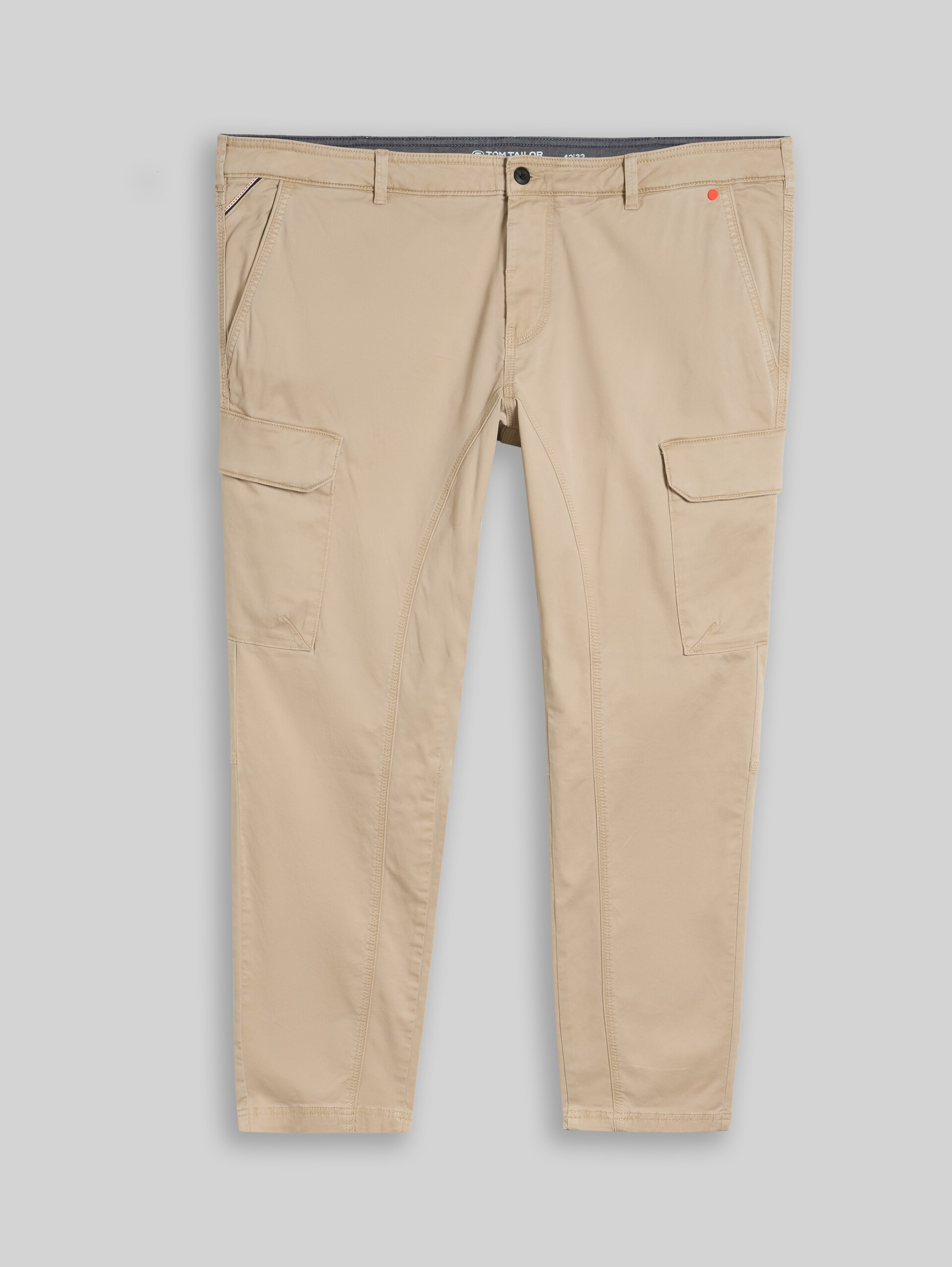 Plus Size - Regular Fit Cargo Hose im Washed-Look - plaza beige - Vorder-Produkt-Ansicht