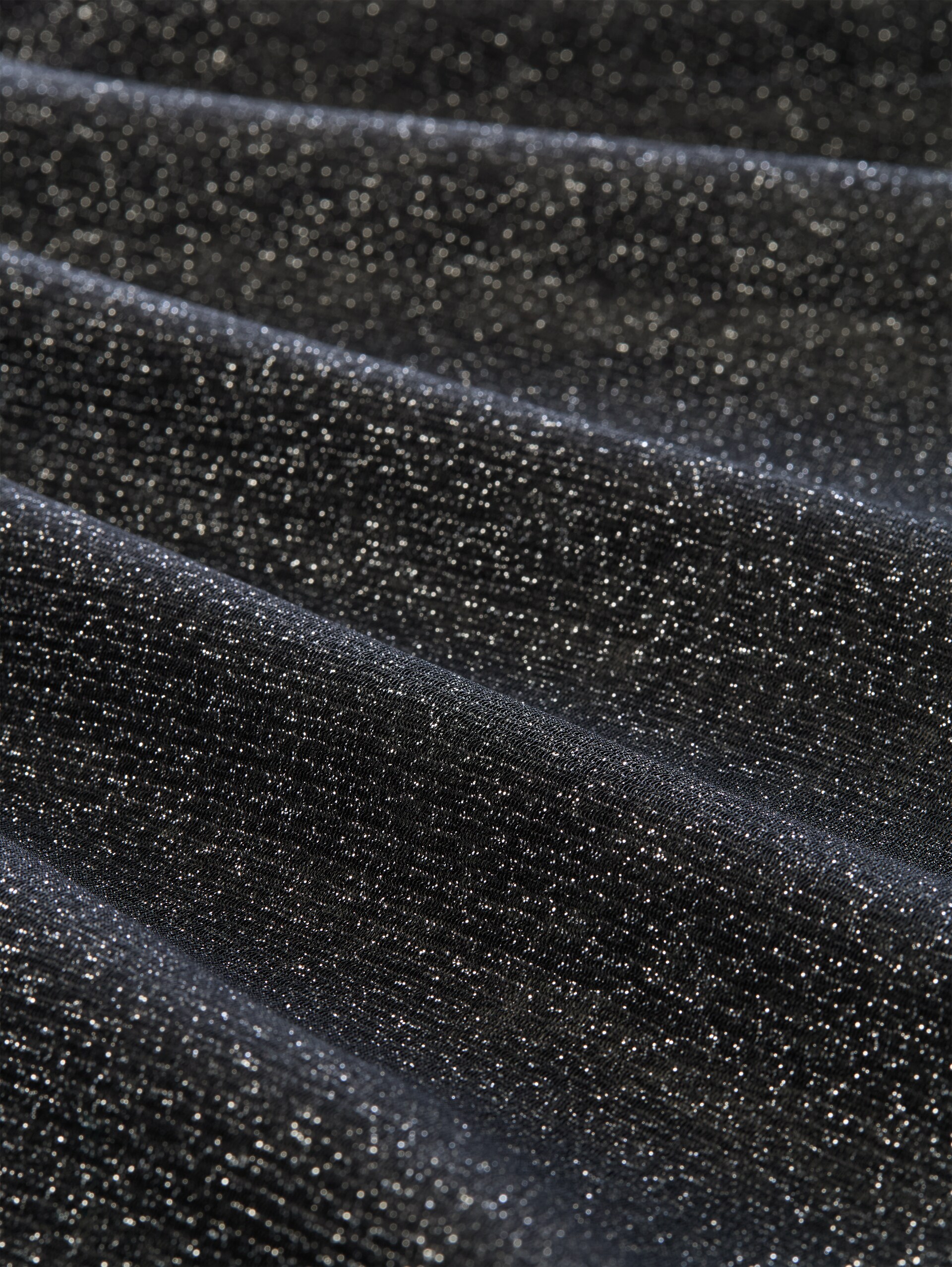Mesh-shirt met lange mouwen en glittereffect - black with silver - Materiaalweergave