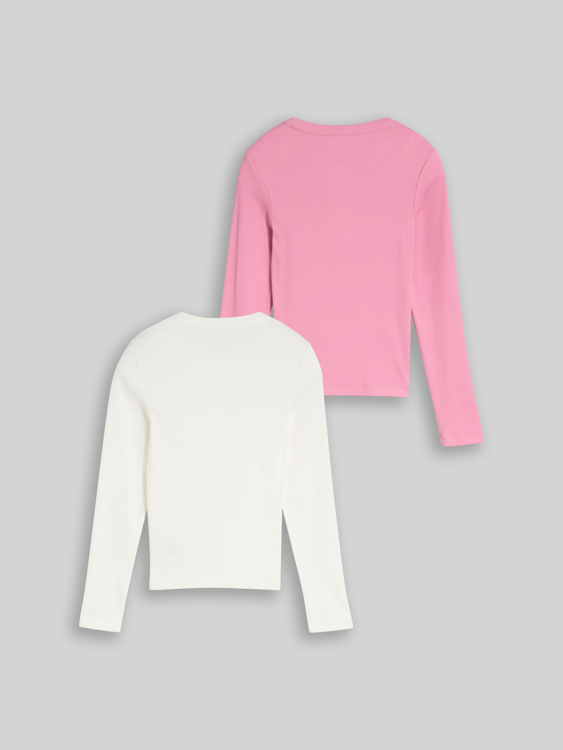 Henley-shirt met lange mouwen, set van 2 - Whisper White