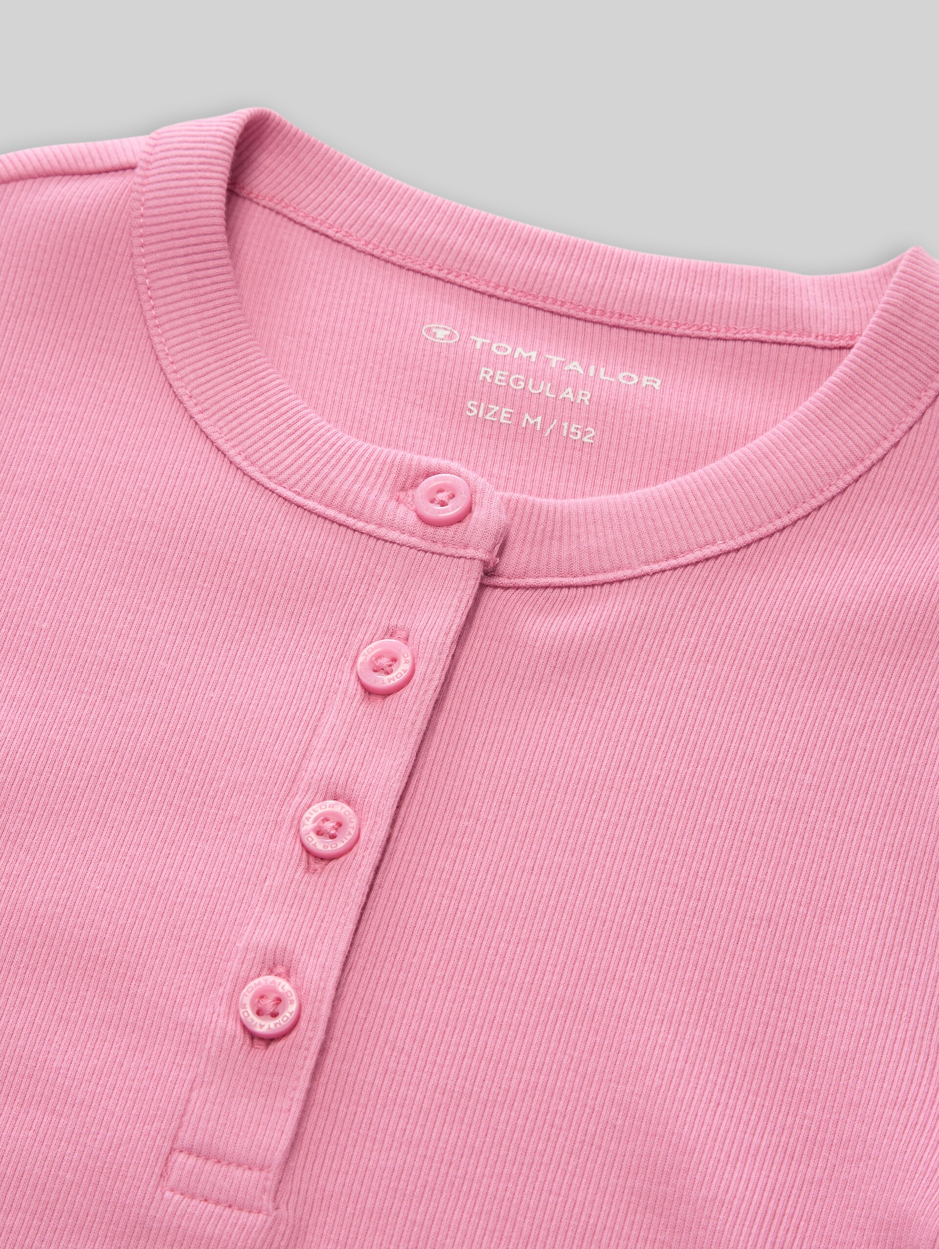Henley-shirt met lange mouwen, set van 2 - Whisper White - Detailaanzicht model