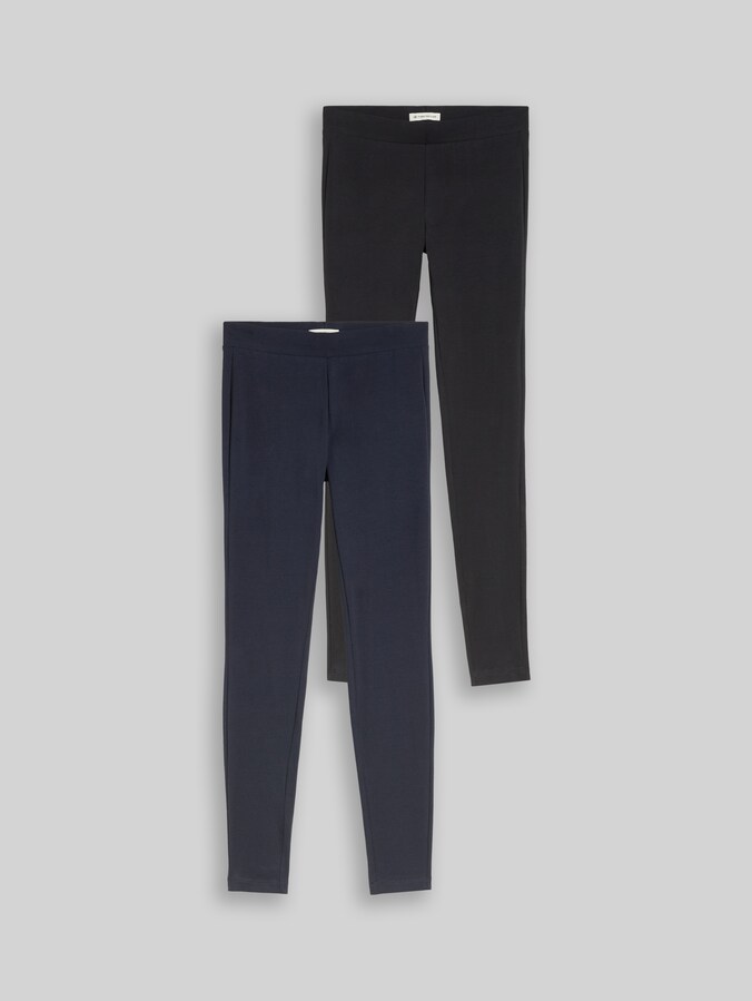 Basic Leggins im 2-er Pack von Teen Girls, heavy black