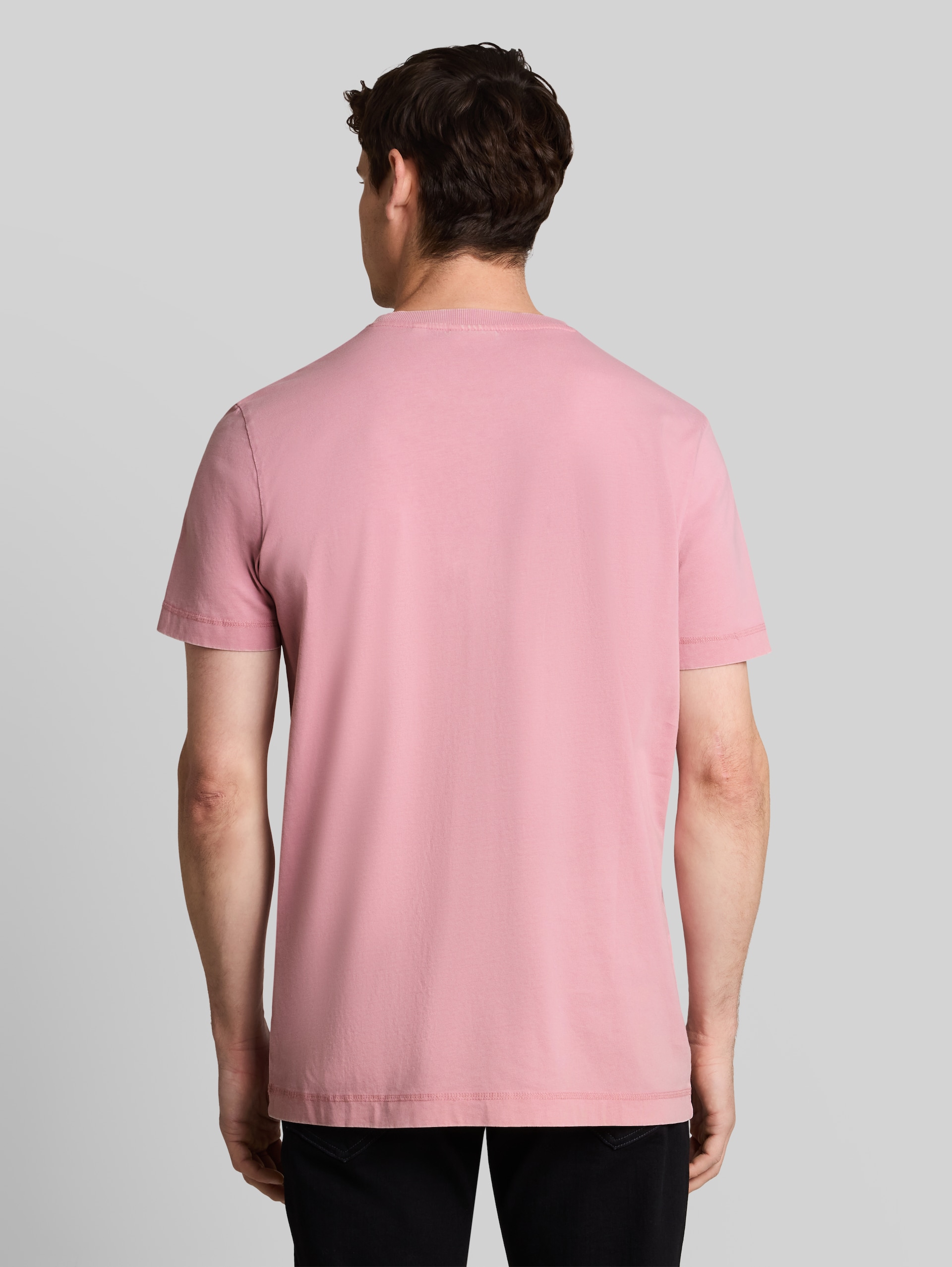 T-shirt met logoprint - dusty rose - Neklijn model-achteraanzicht