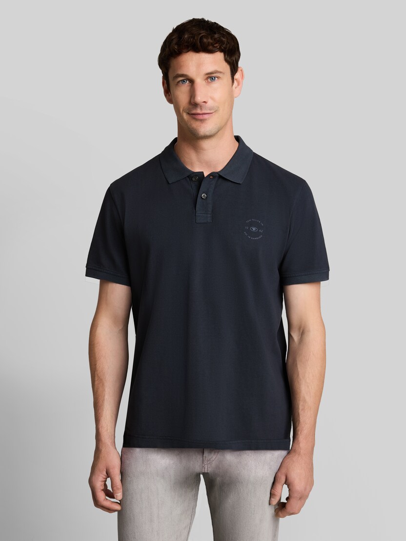 Piqué Poloshirt mit Logo-Print von Men, sky captain blue