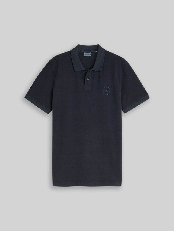 Piqué poloshirt met logoprint door Men, sky captain blue