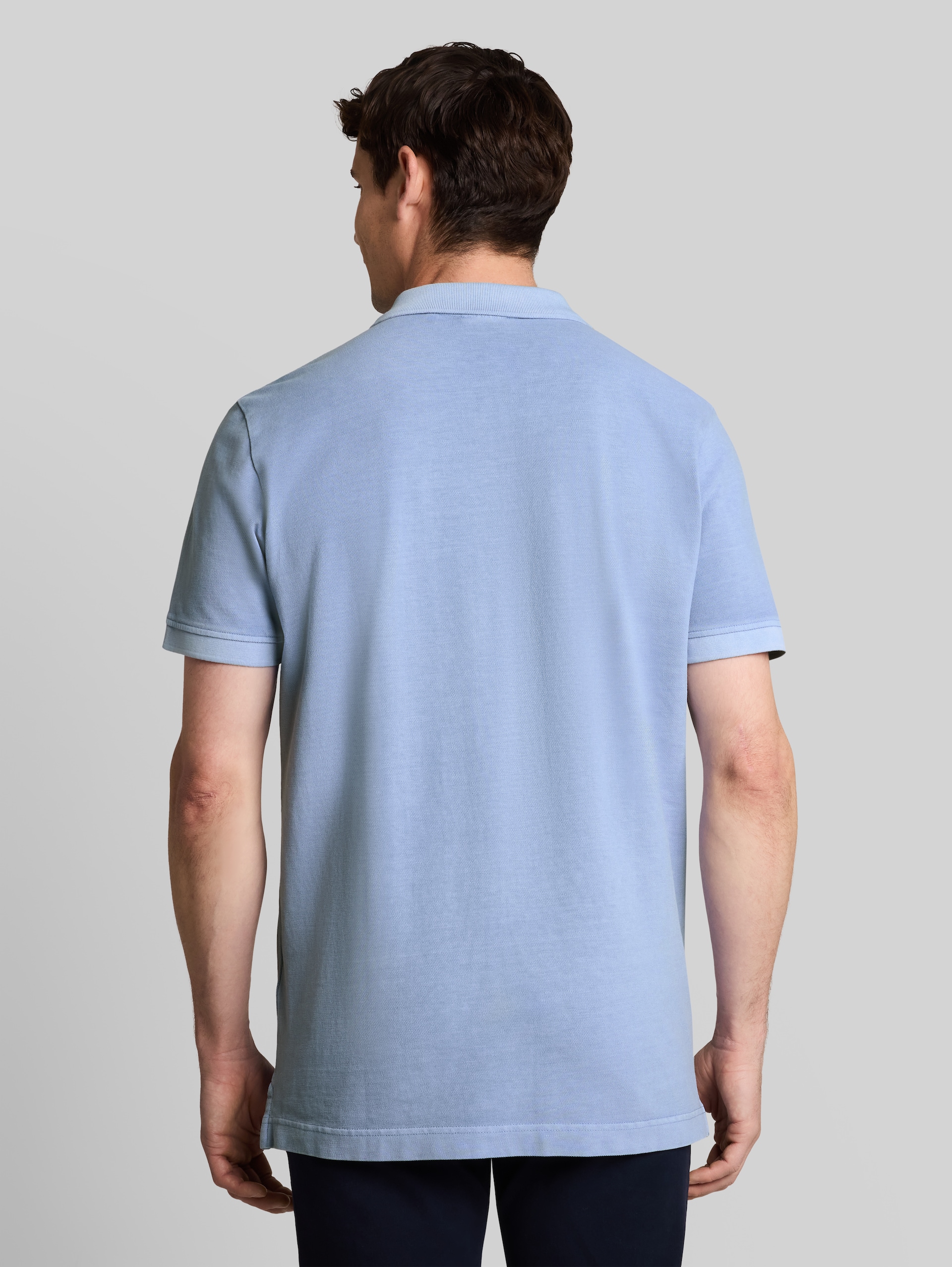Piqué poloshirt met logoprint - Pale Blue