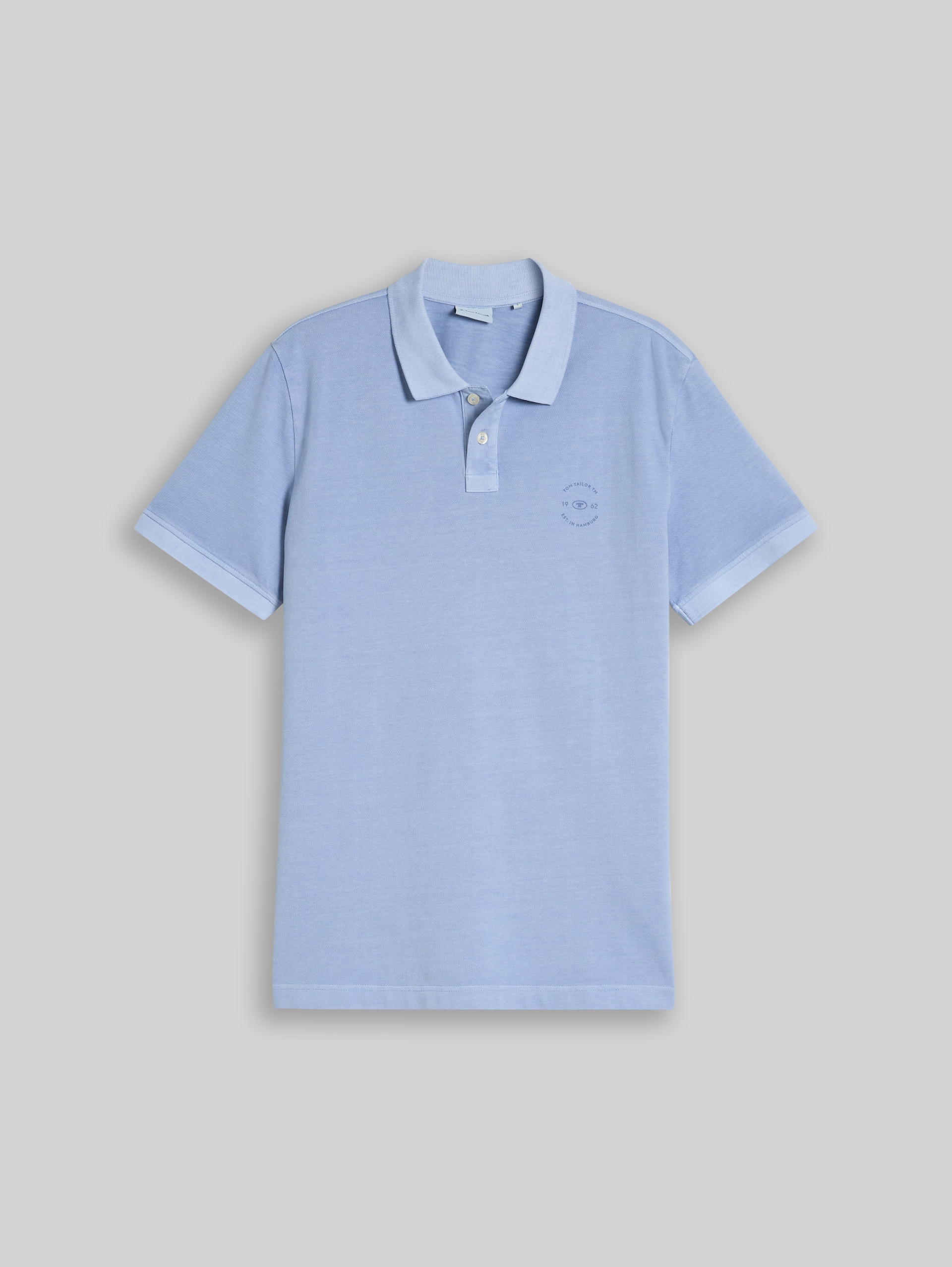Piqué poloshirt met logoprint - Pale Blue
