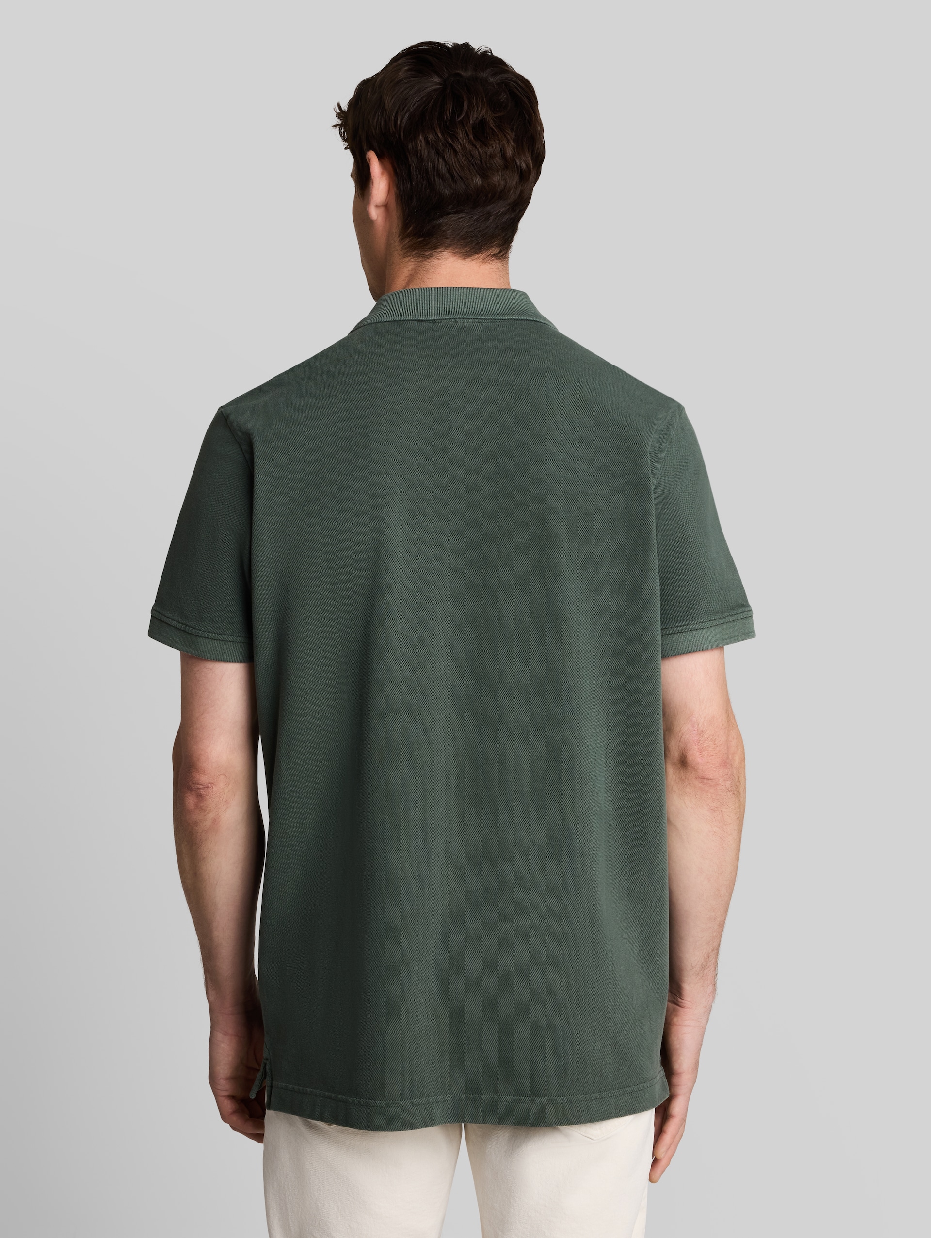 Piqué poloshirt met logo-print - Darkest Olive
