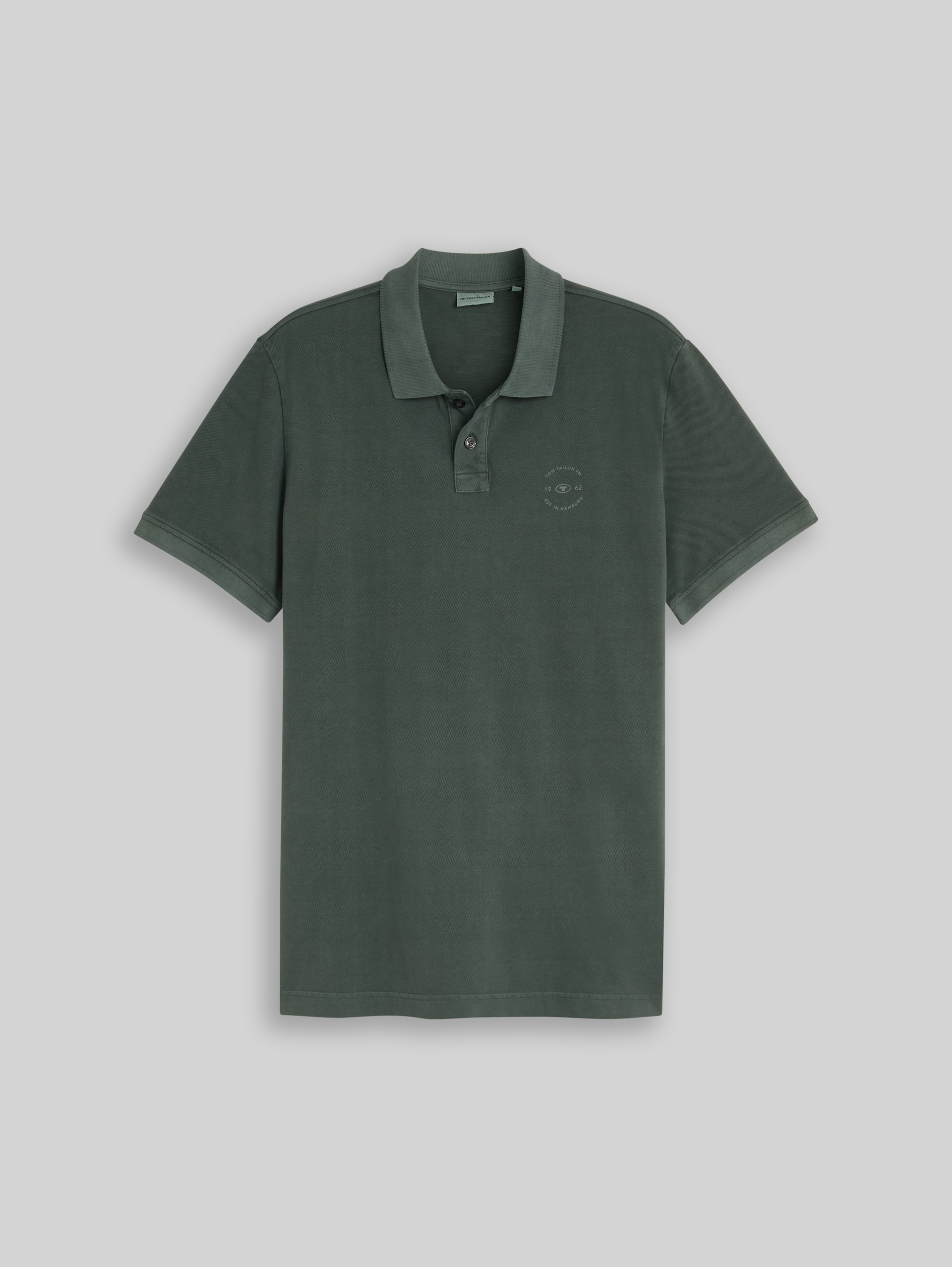 Piqué poloshirt met logo-print - Darkest Olive