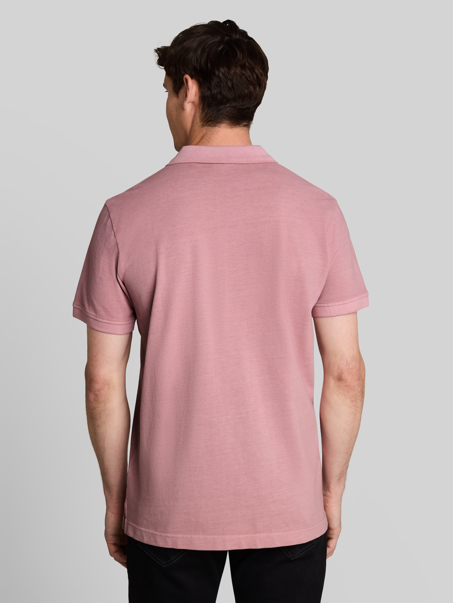 Piqué poloshirt met logoprint - dusty rose