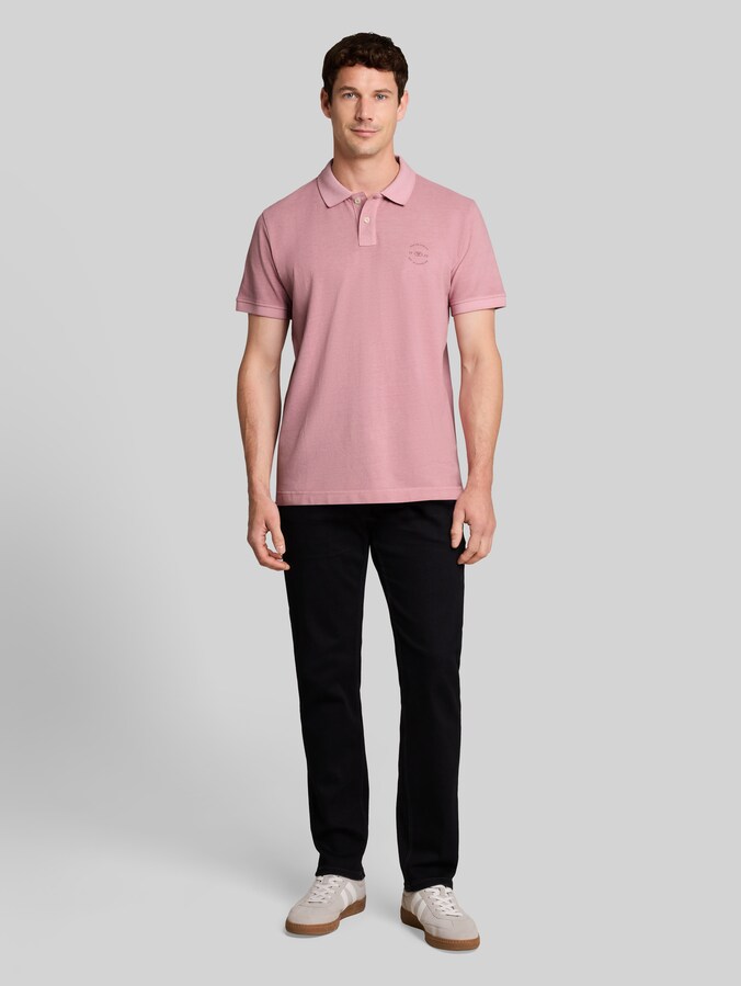 Piqué Poloshirt mit Logo-Print von Men, dusty rose