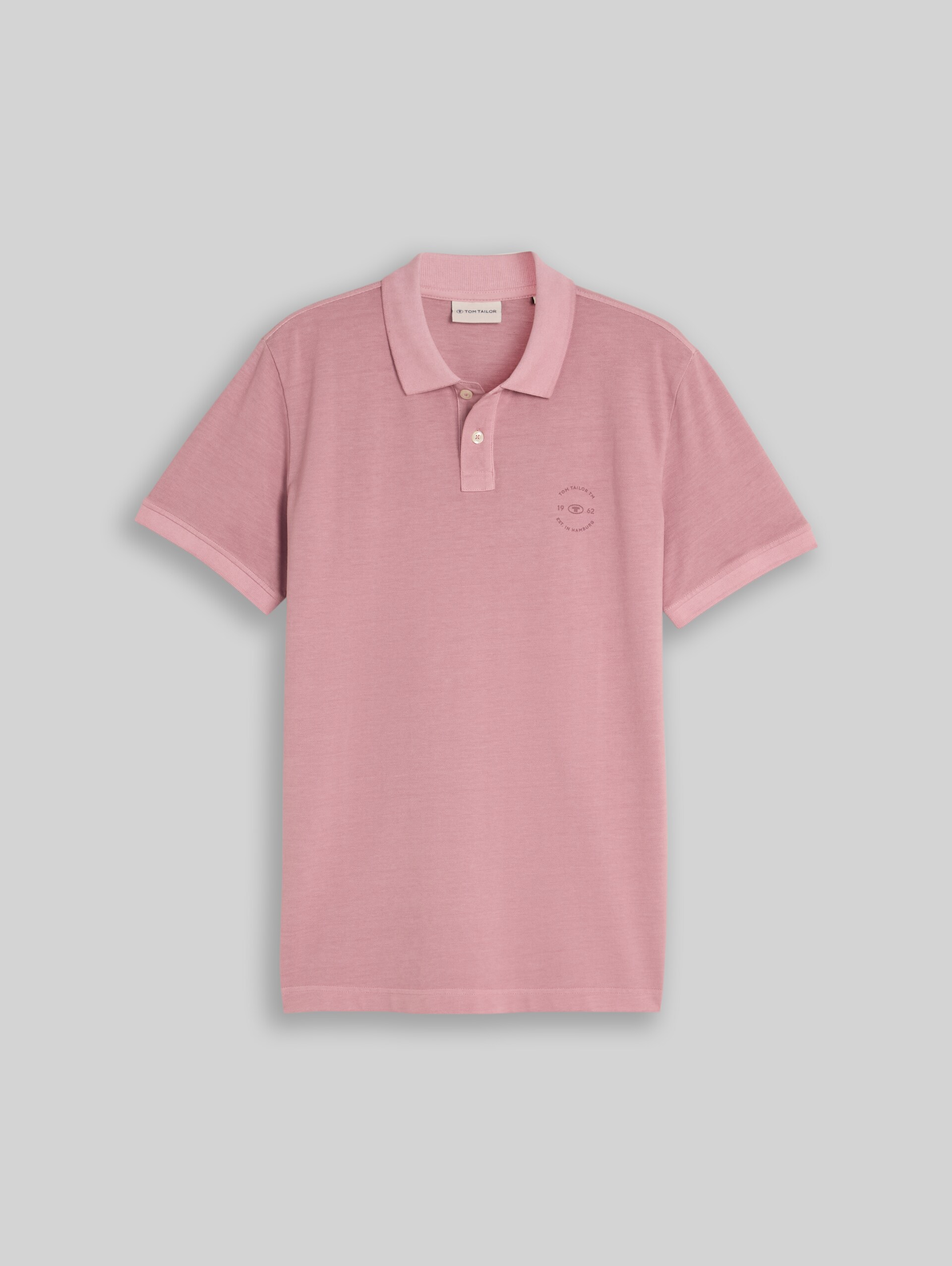 Piqué poloshirt met logoprint - dusty rose