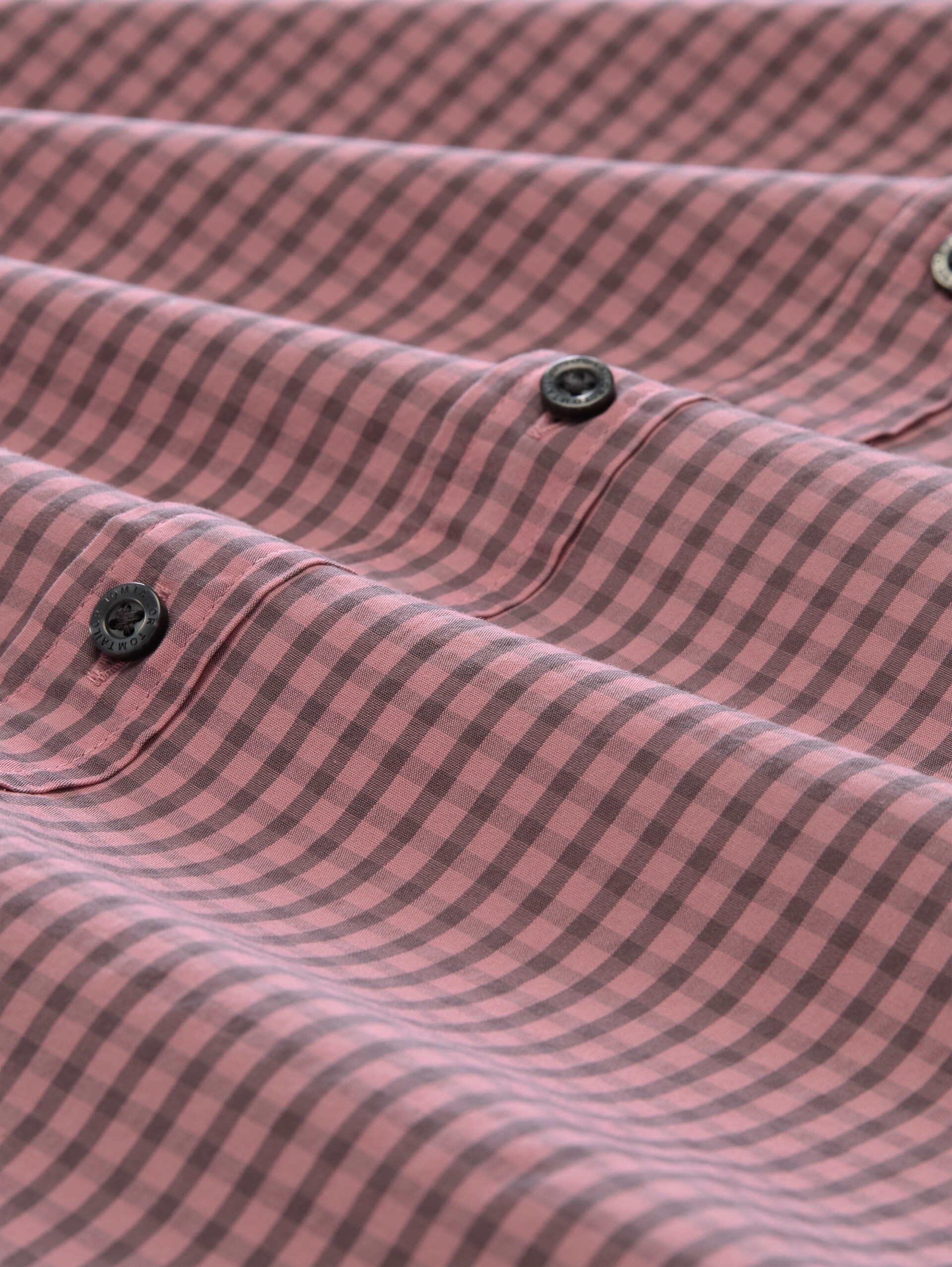 Regular fit overhemd met korte mouwen en ruitpatroon - dusty rose check - Materiaalweergave