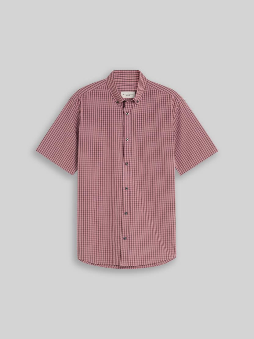 Chemise à manches courtes Regular Fit avec motif à carreaux par Men, dusty rose check
