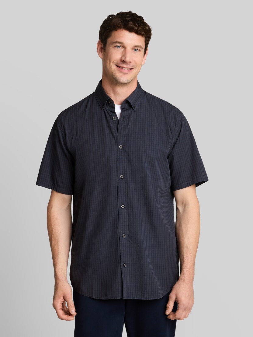 Regular Fit Kurzarmhemd mit Karomuster von Men, navy check