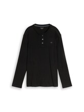 Nicht ausgewählt, Henley Langarmshirt mit Logo-Print von Tom Tailor, 