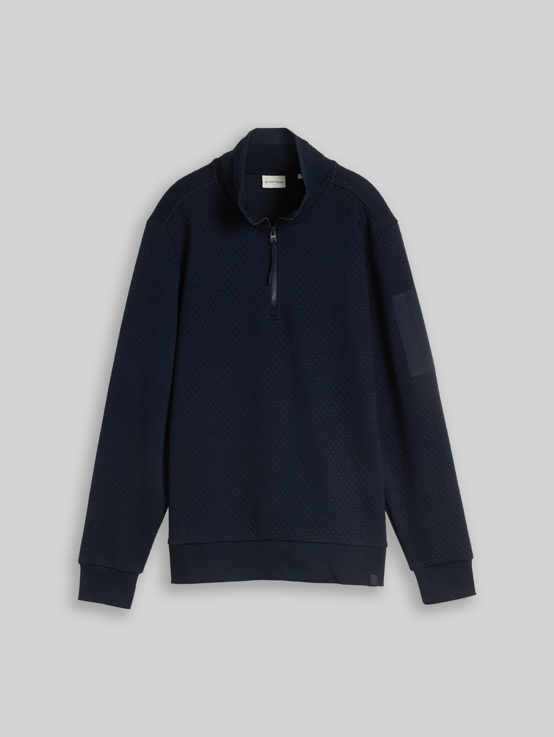 Troyer Sweatshirt mit aufgesetzter Ärmeltasche - sky captain blue - Vorder-Produkt-Ansicht