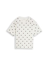 Geselecteerd, T-shirt met stippen in boxy pasvorm door Tom Tailor, wit