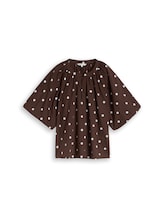 Niet geselecteerd, Popelineblouse met stippen door Tom Tailor, bruin