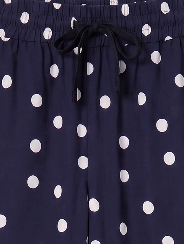Culotte van viscose - navy big dot design - Materiaalweergave