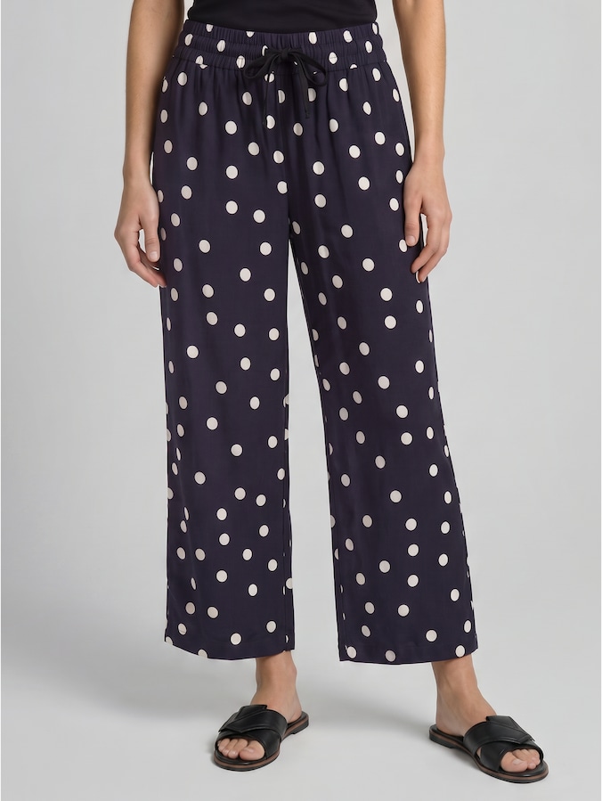 Viscose culottes by Women, navy big dot design