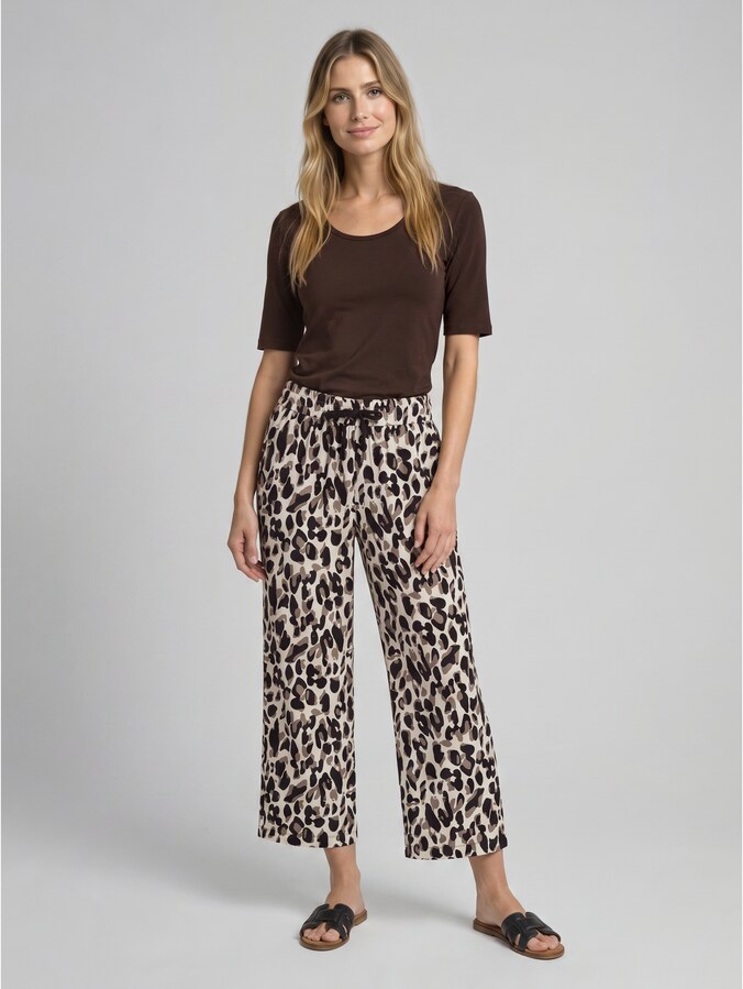 Culotte aus Viskose von Women, brown beige leo print