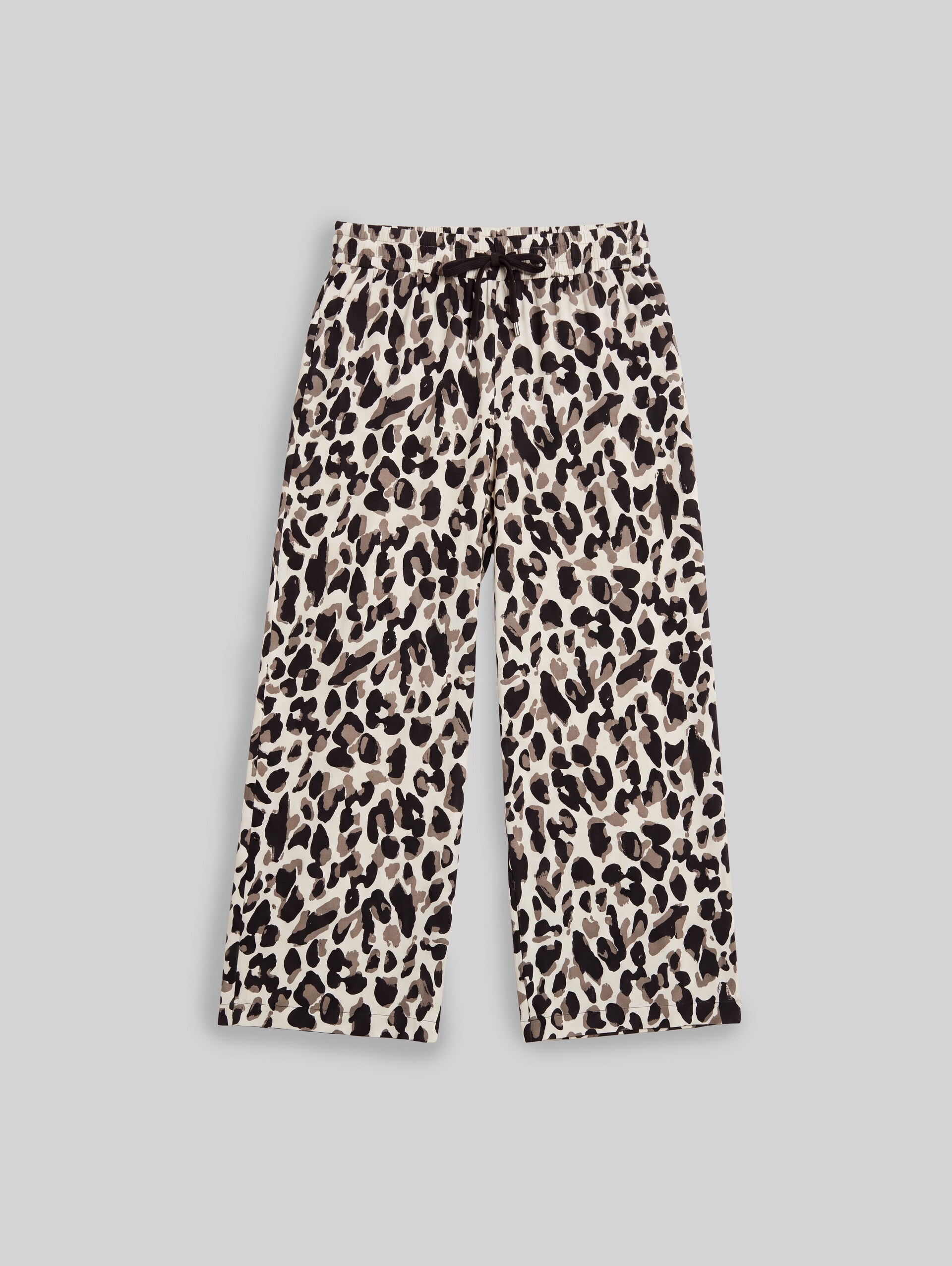 Culotte van viscose - brown beige leo print - Product vooraanzicht