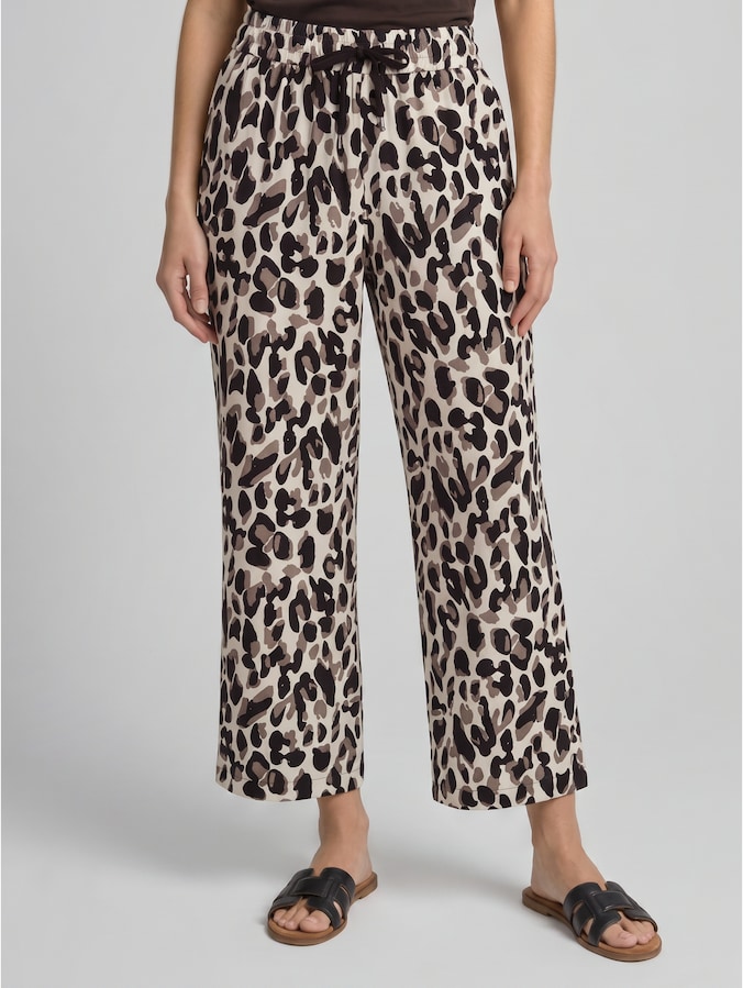 Viscose culottes by Women, brown beige leo print