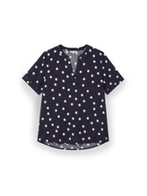 Nicht ausgewählt, Loose Fit Bluse mit V-Ausschnitt von Tom Tailor, blau