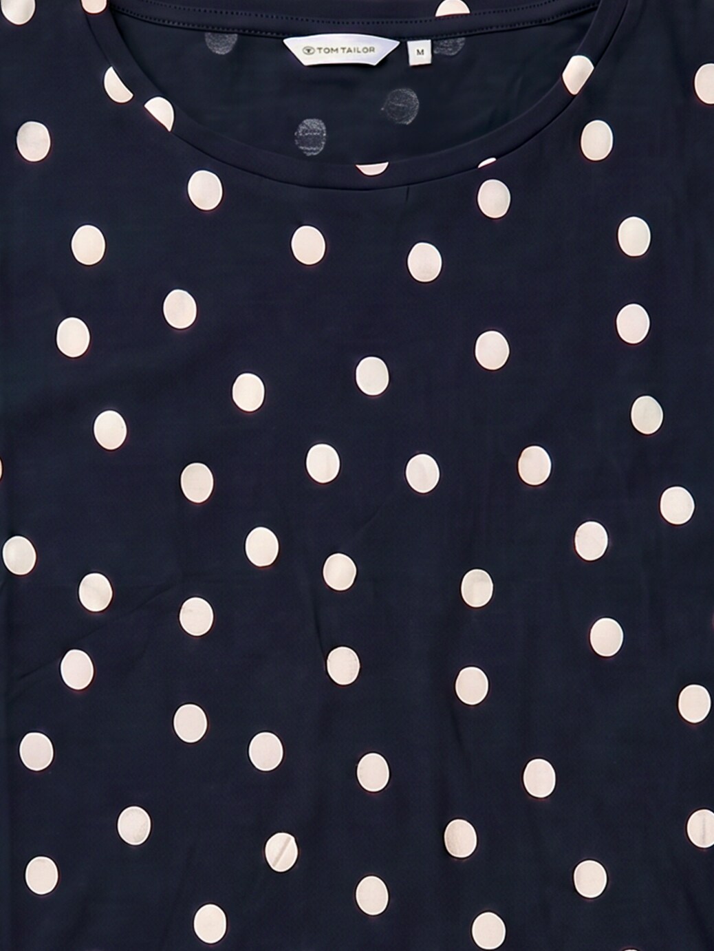 T-Shirt mit Allover-Print - navy big dot design - Material-Ansicht