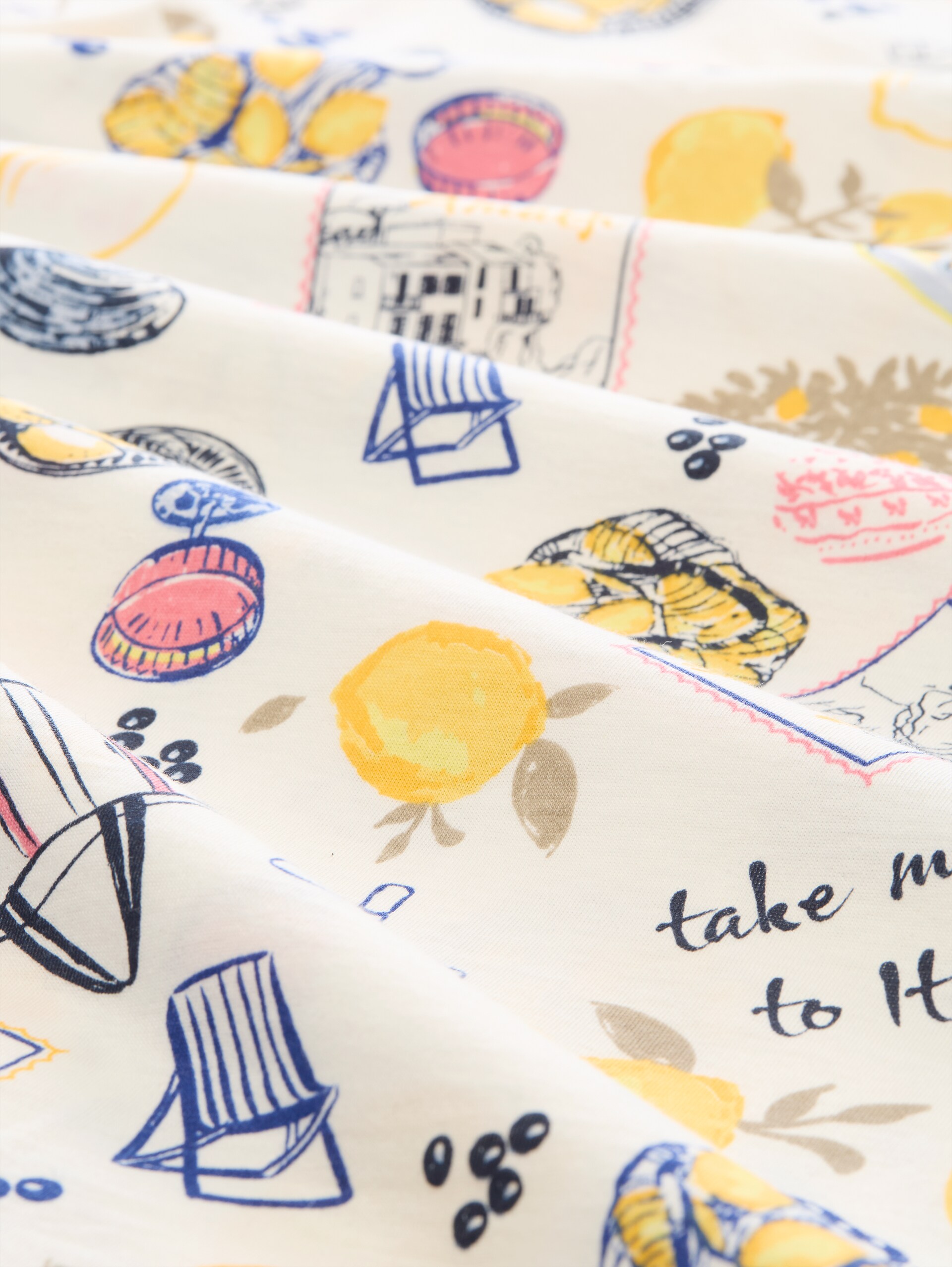 T-Shirt mit Allover-Print - summerly lemon print - Material-Ansicht