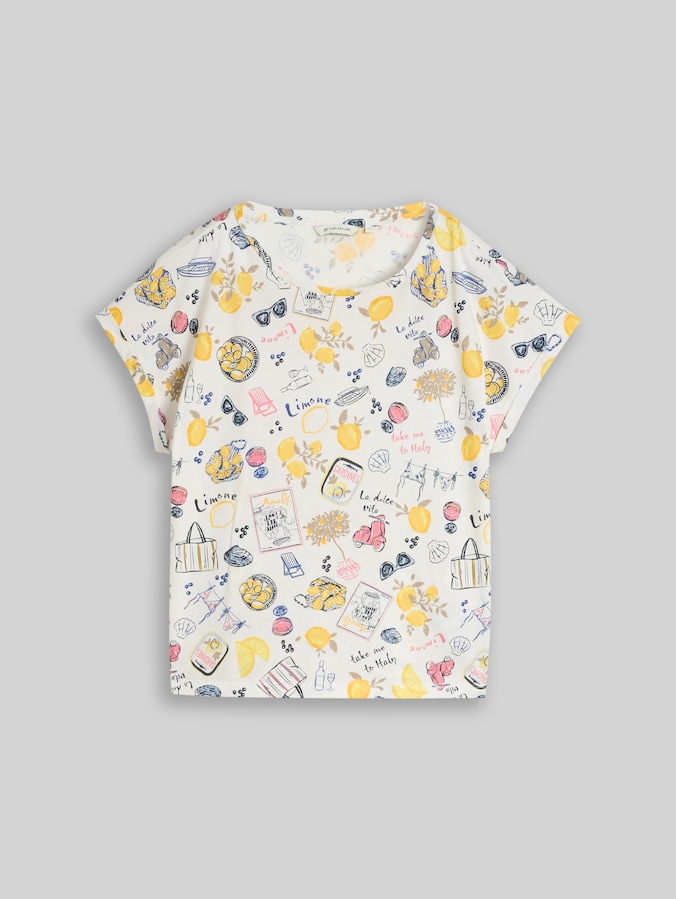 T-shirt with an all-over print by Women, summerly lemon print