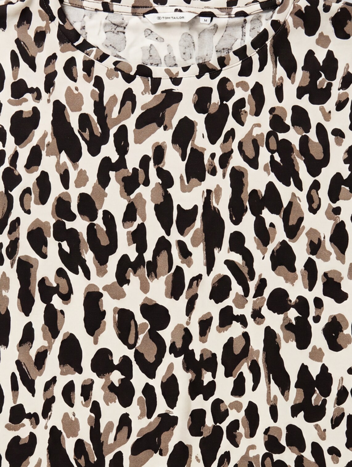 T-Shirt mit Allover-Print - brown beige leo print - Material-Ansicht
