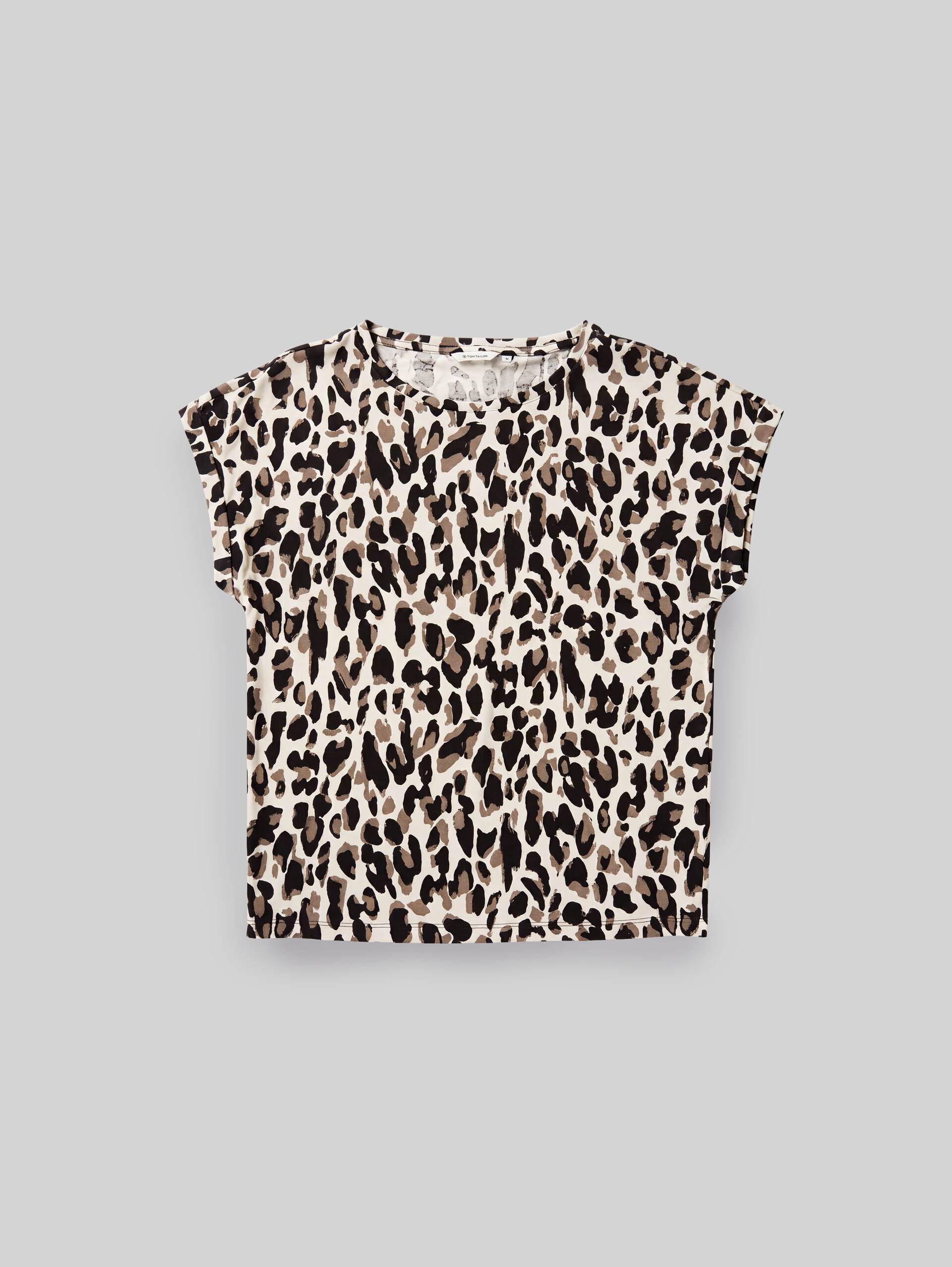 T-Shirt mit Allover-Print - brown beige leo print - Vorder-Produkt-Ansicht