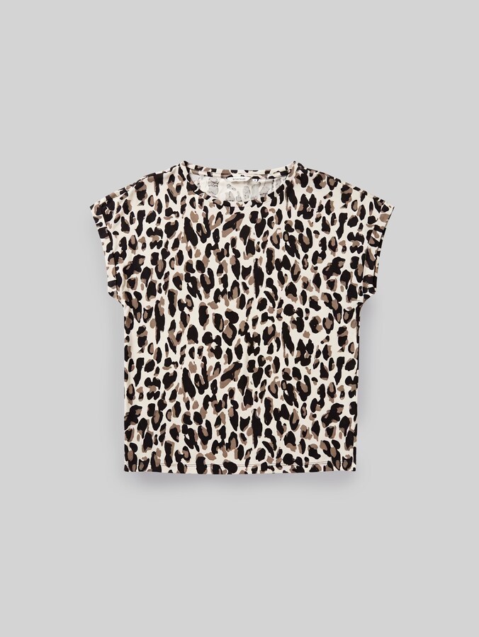 T-shirt à imprimé intégral par Women, brown beige leo print