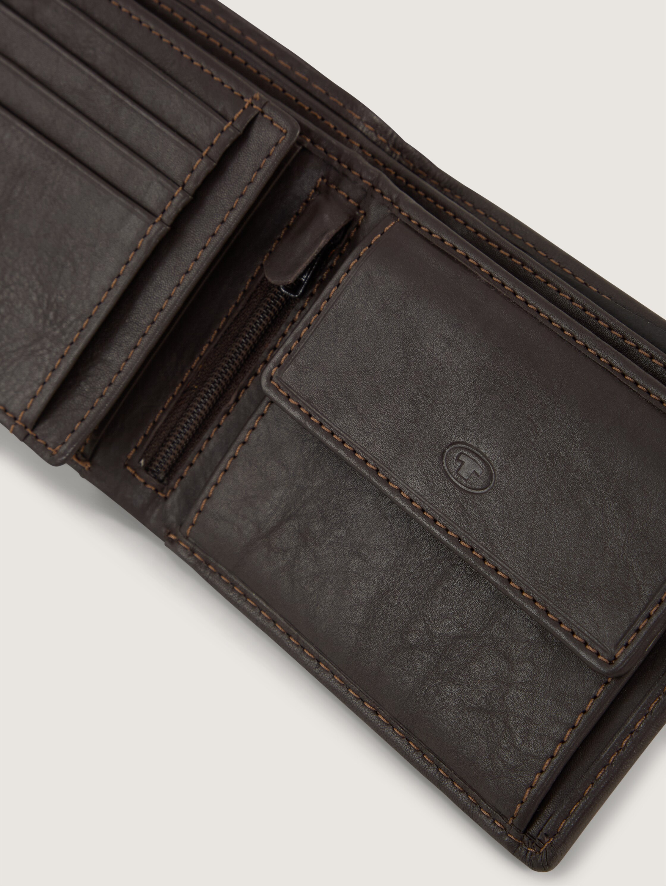 Fold-over leather purse - braun_brown - 