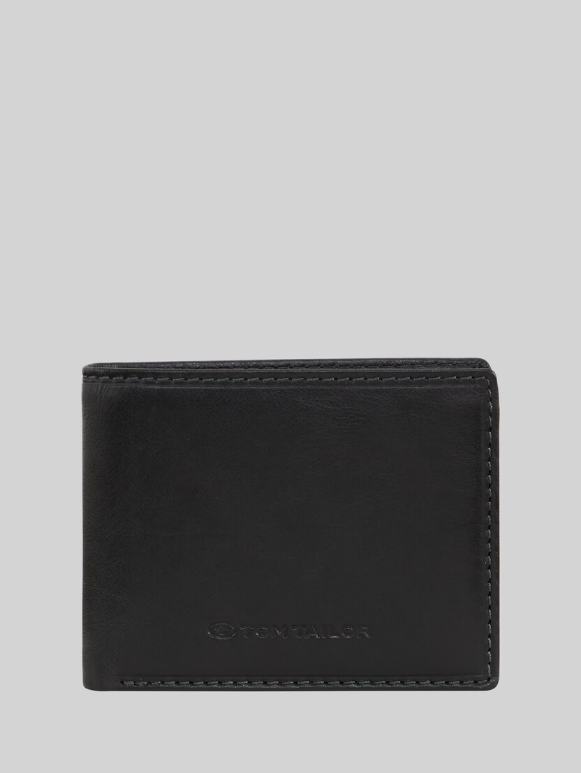 Lederen flip portemonnee door Men, schwarz / black