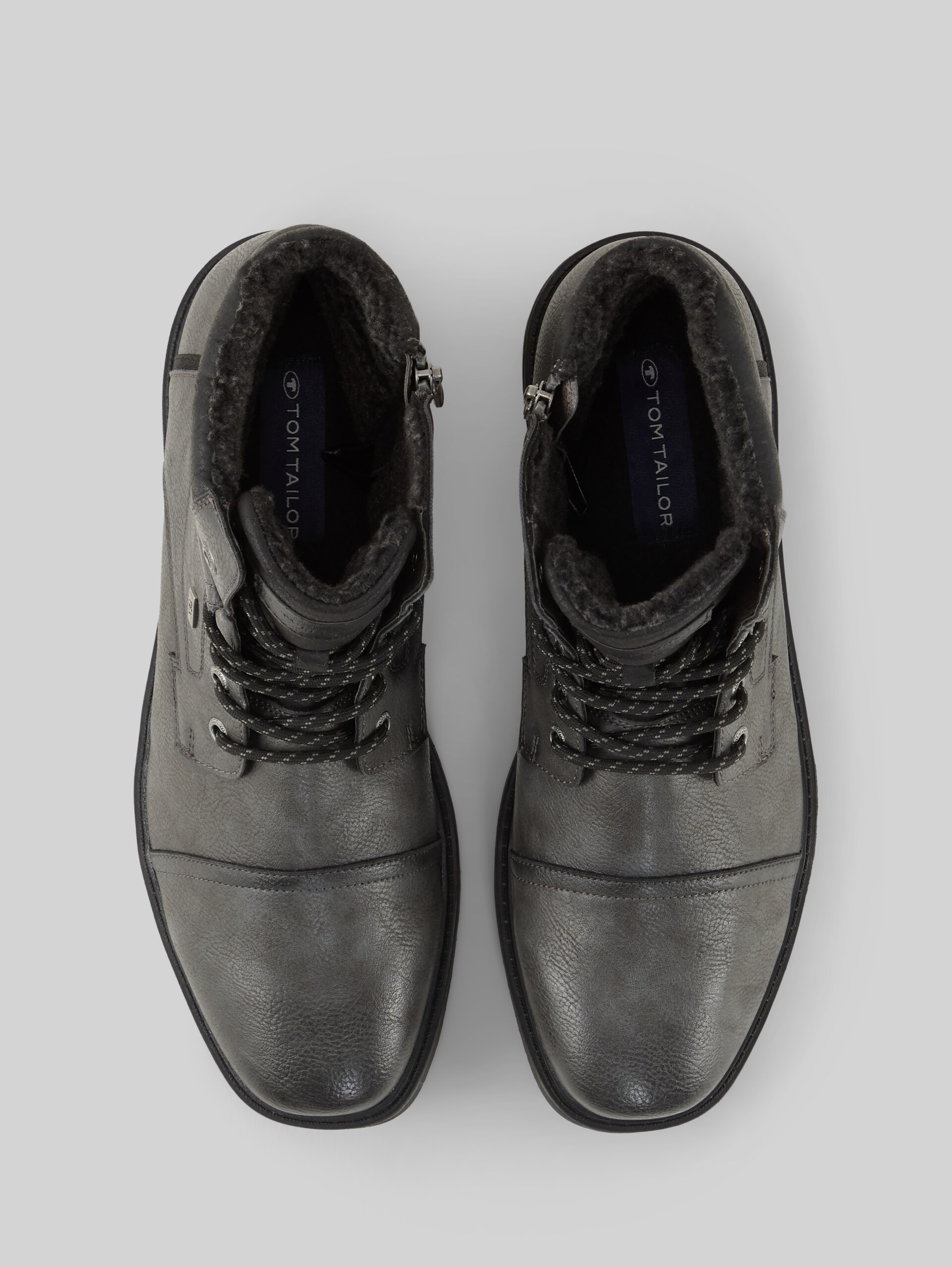 Waterproof ankle boots with lining - coal - Product view from top 
