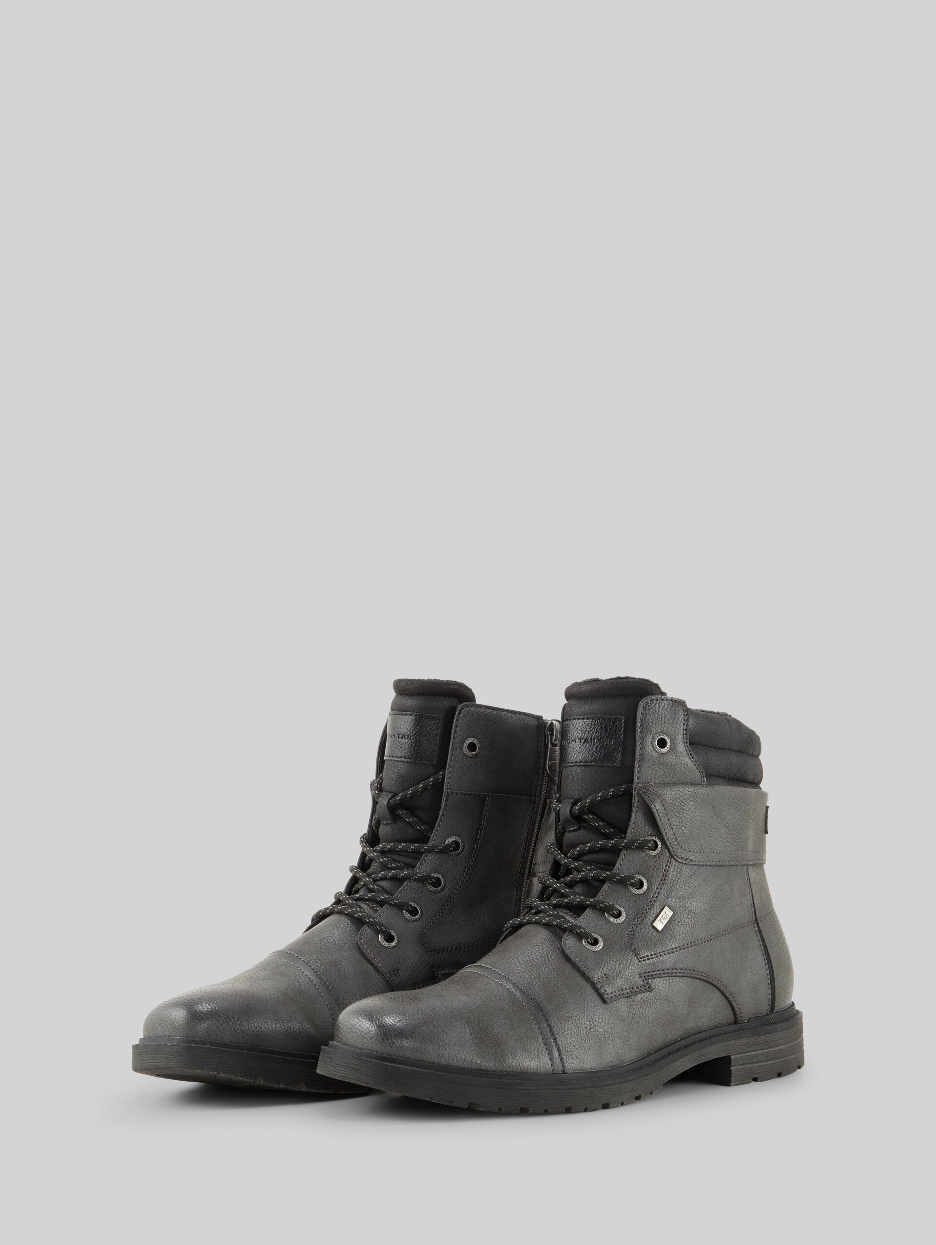 Waterproof ankle boots with lining - coal - side product view