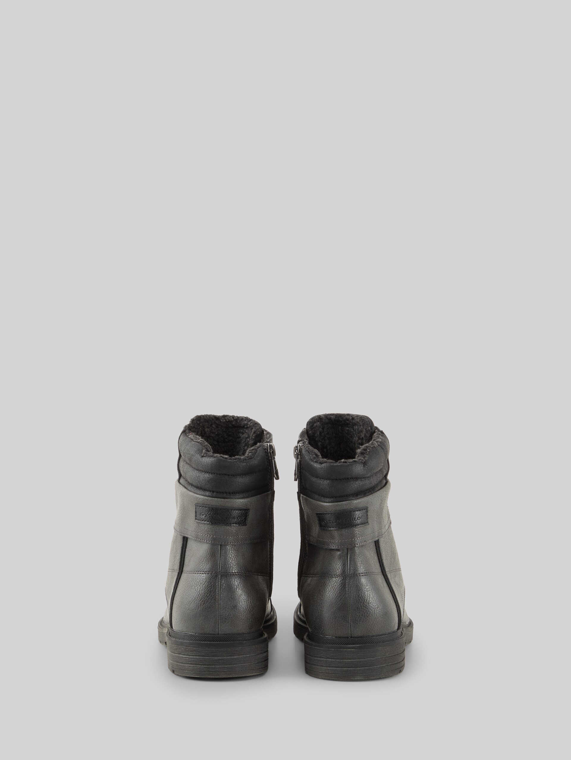 Waterproof ankle boots with lining - coal - Product rear view
