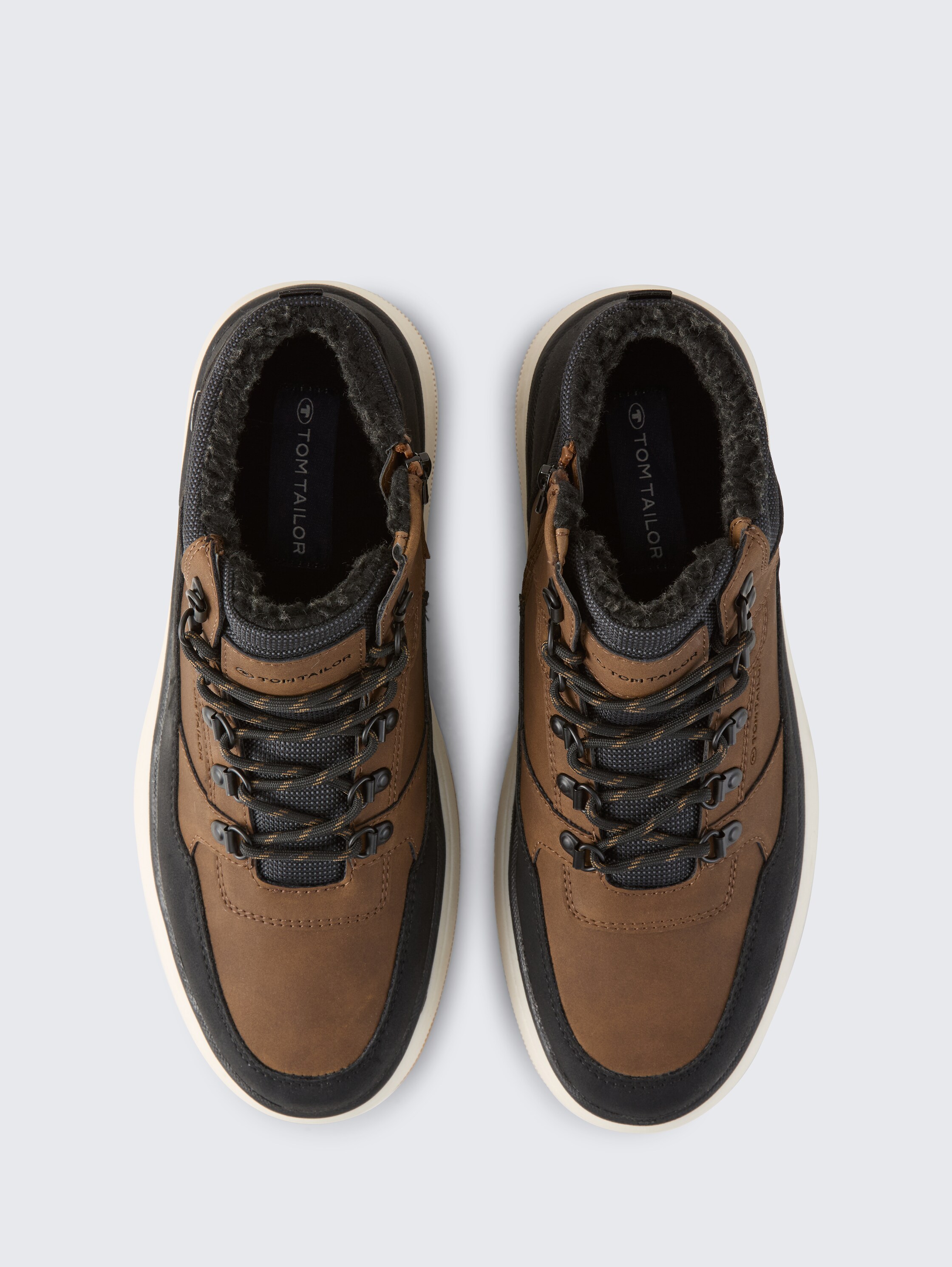 Waterproof ankle boots with lining - black-nuts - Product view from top 