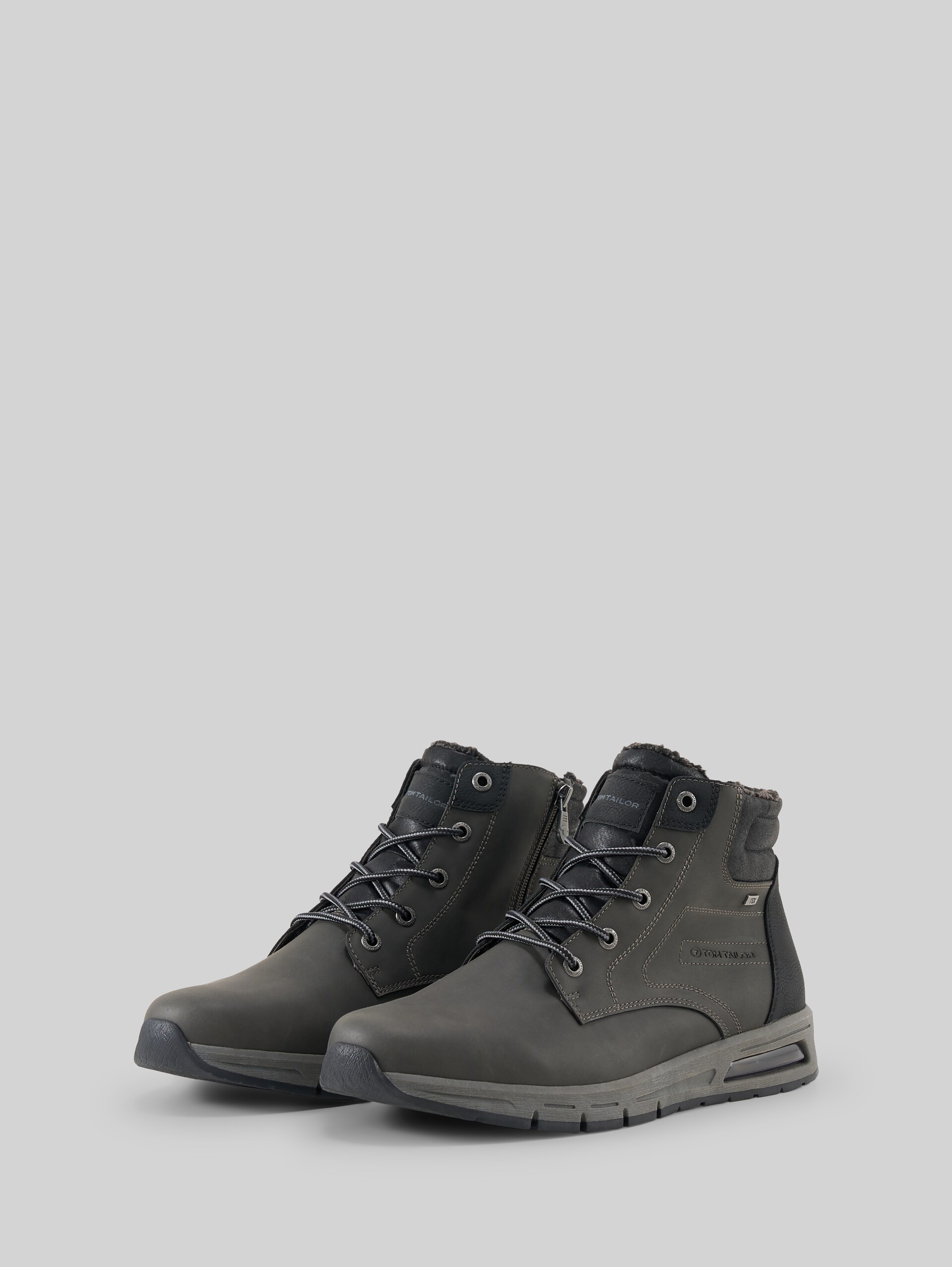 Waterproof ankle boots with lining - coal - side product view