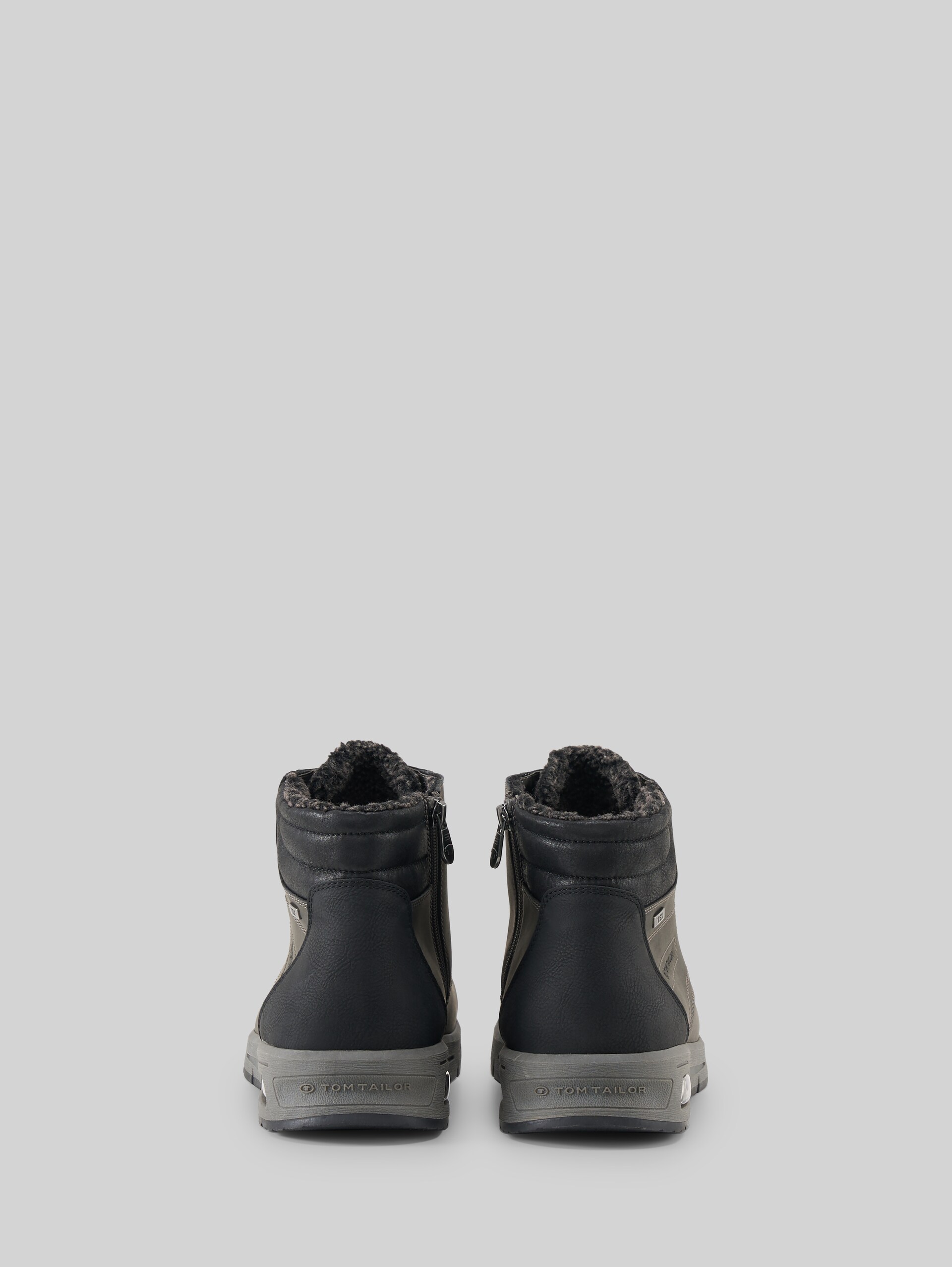 Waterproof ankle boots with lining - coal - Product rear view